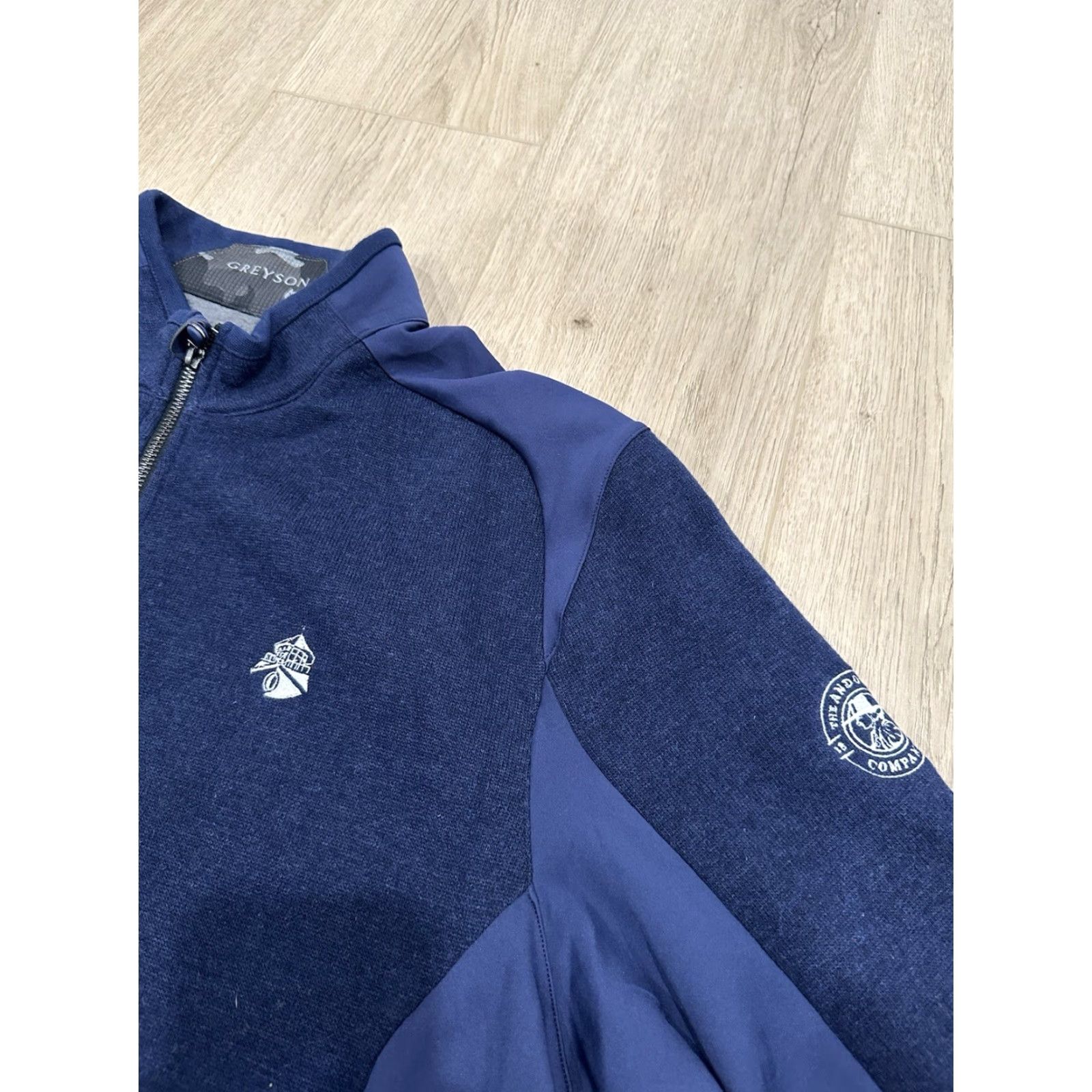 Vintage Greyson Sequoia Luxe Jacket Mens XL Navy Blue Wool Full Zip Golf Outdoor Activewear Casual Travel Anti-Microbial & Anti-Odor Lightweight Short Zip Size US XL / EU 56 / 4 - 5 Thumbnail