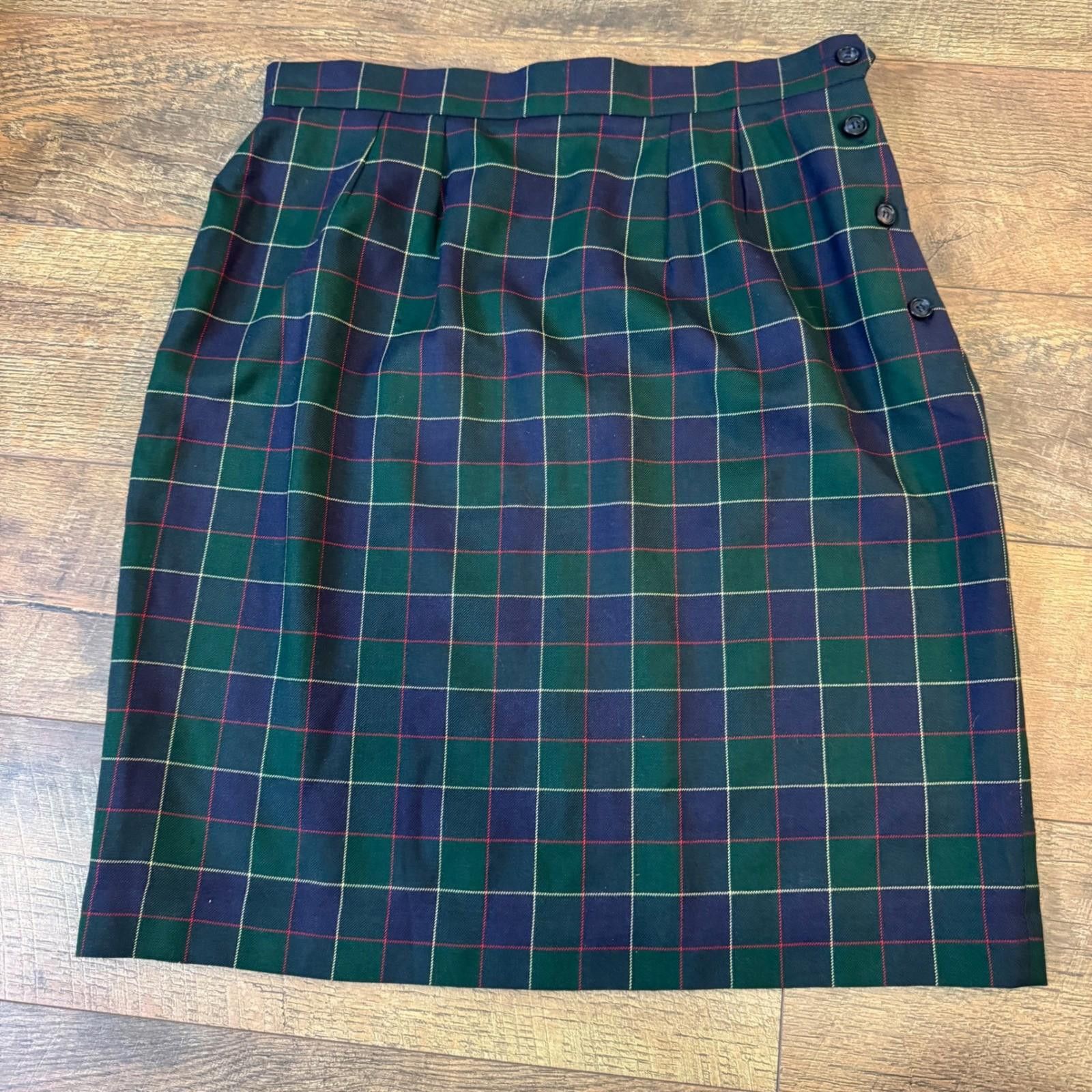 Other Vintage Talbots Womens Plaid Wool Skirt Size 14 Size 36" / US 14 / IT 50 - 2 Thumbnail