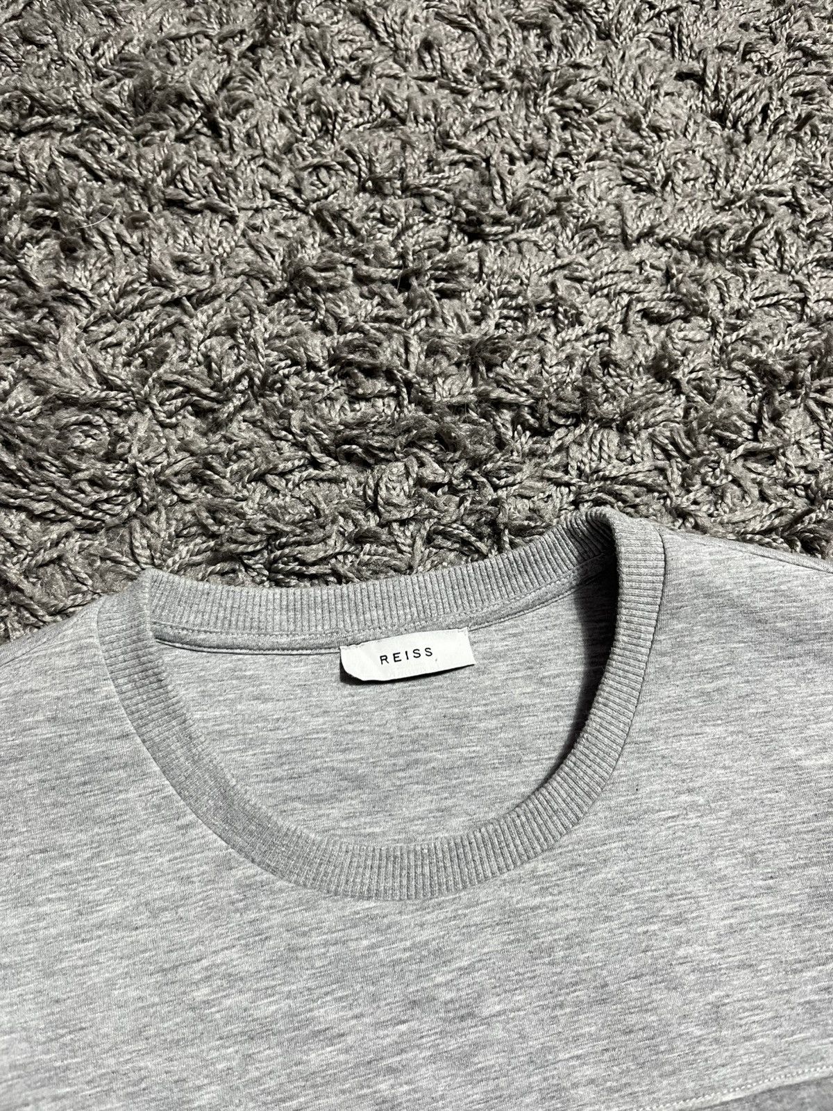 Reiss REISS TEXTURED GREY COTTON SWEATSHIRT SIZE M MENS Size US M / EU 48-50 / 2 - 2 Thumbnail