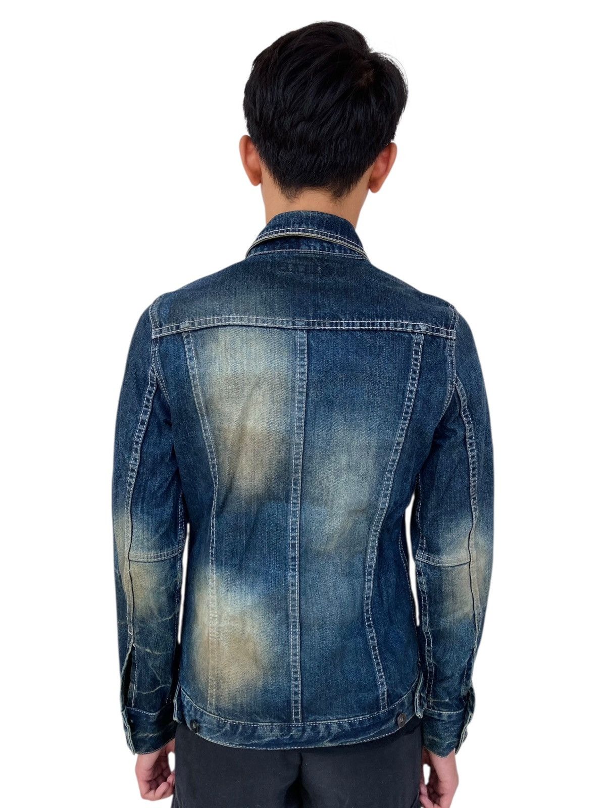 GOSTAR DE FUGA 2000s Fuga - Mud Wash Distressed Denim Jacket Size US S / EU 44-46 / 1 - 4 Thumbnail