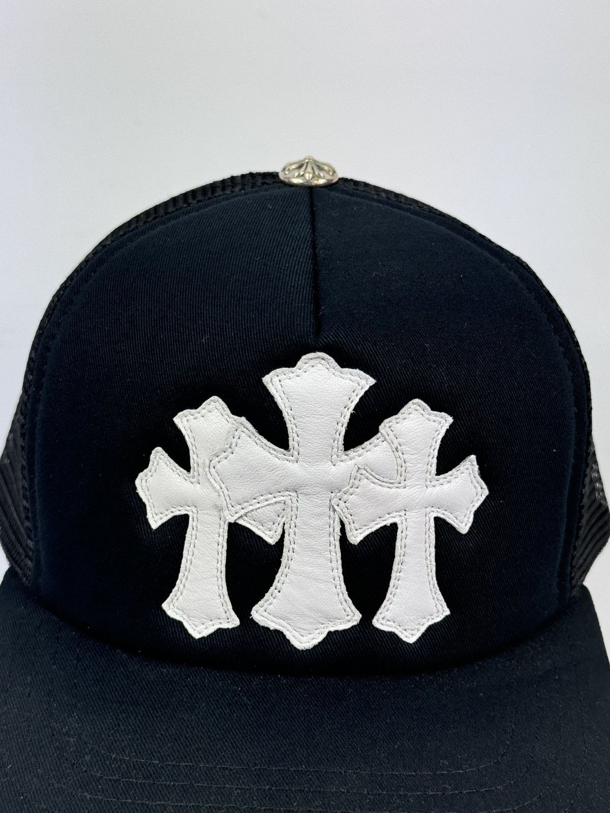 Chrome Hearts TRIPLE WHITE CROSS PATCH TRUCKER CAP Size ONE SIZE - 4 Thumbnail
