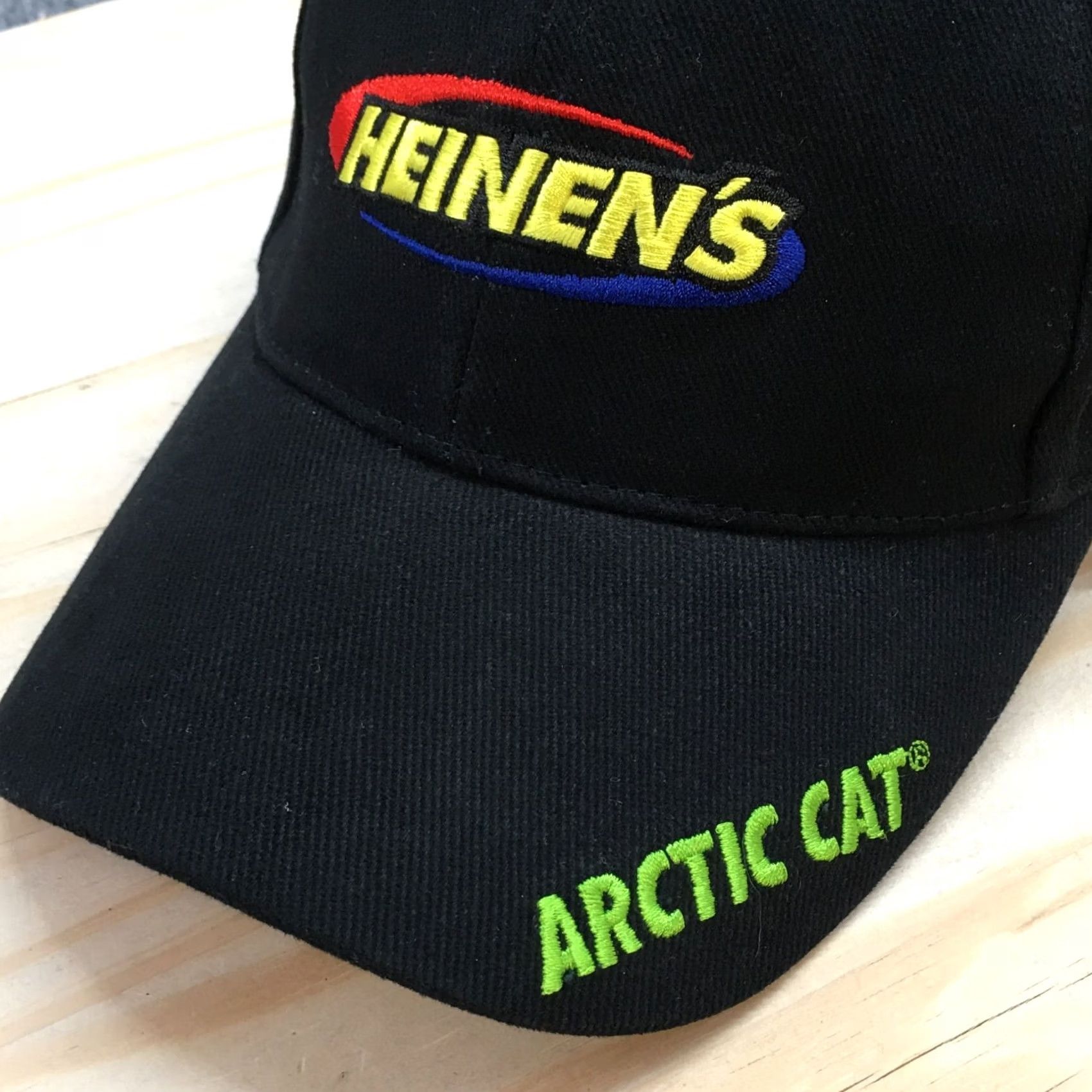 Vintage Arctic Cat Heinen's Baseball Hat Mens Black OS Curved Brim Embroidered Logo Size ONE SIZE - 5 Thumbnail