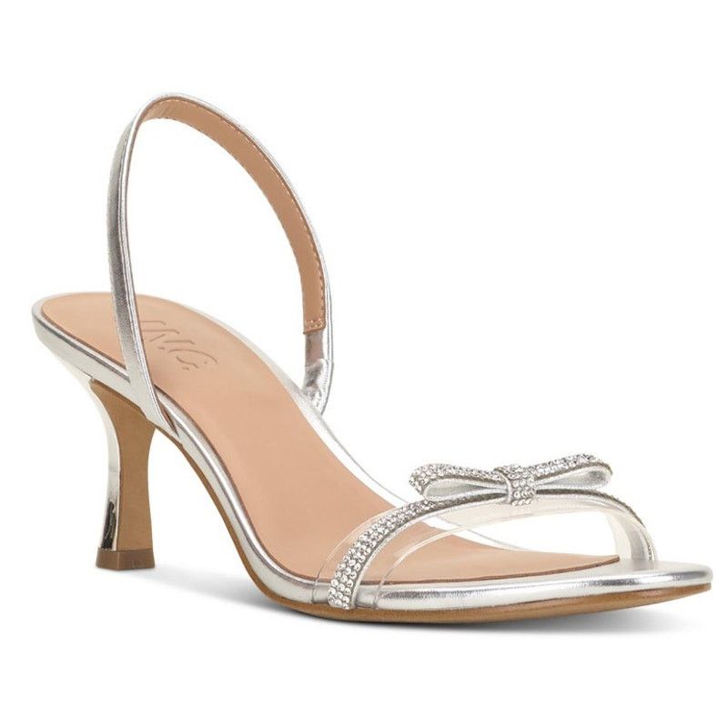 I.N.C INC Womens Silver Crystal Linette Sandal Heels NIB - Sz 9.5 Size US 9.5 / IT 39.5 - 2 Thumbnail