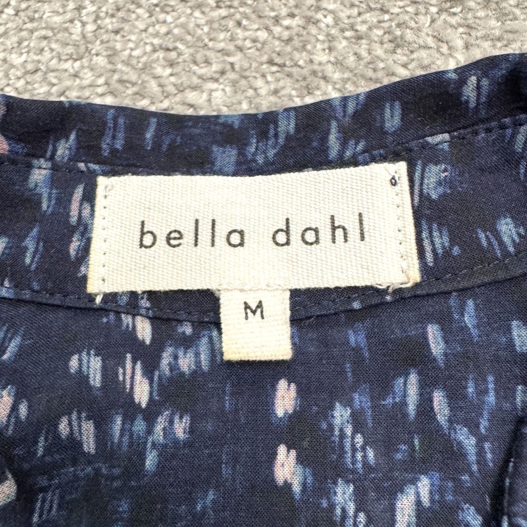 Bella Dahl Bella Dahl Button-Up Shirt Blouse Womens M Navy Blue Paisley Print Long Sleeve Regular Fit Cotton Size M / US 6-8 / IT 42-44 - 4 Thumbnail