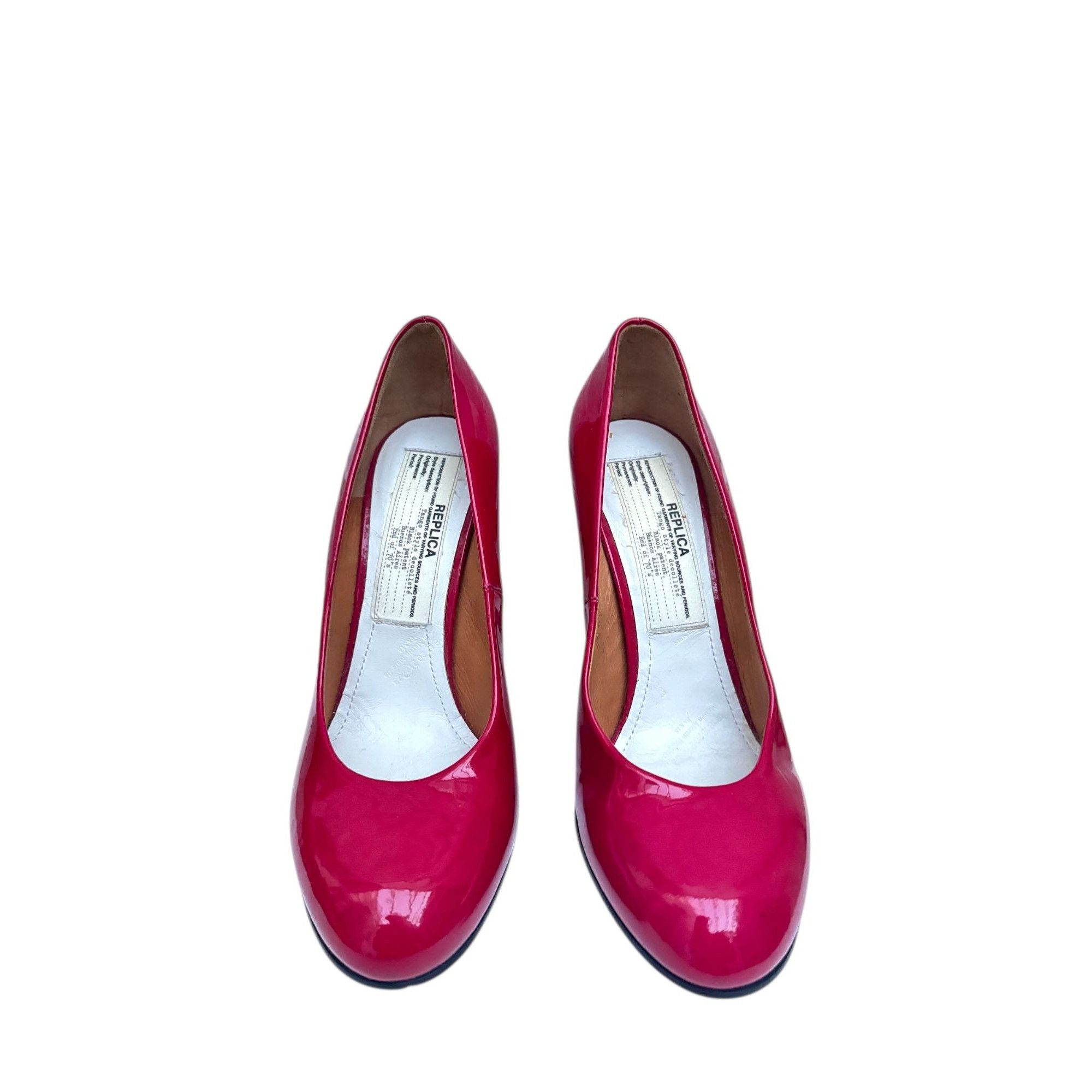 Maison Margiela Pink Leather Tango-Style Décolleté Heels Size US 7 / IT 37 - 2 Thumbnail