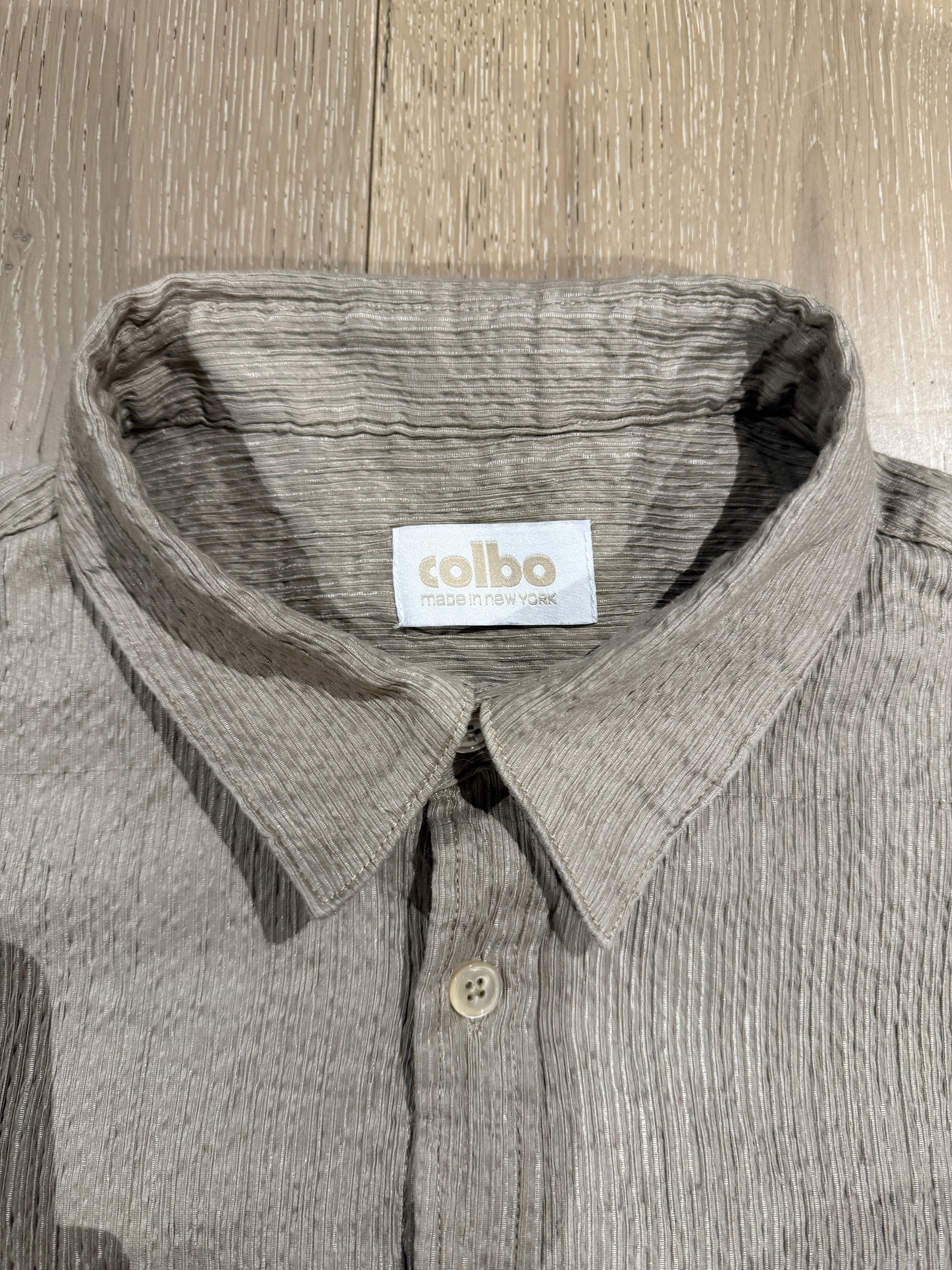 Colbo 💚 1/12 Colbo NYC Silk/Cotton TK Shirt Taupe Medium NEW Size US M / EU 48-50 / 2 - 7 Thumbnail