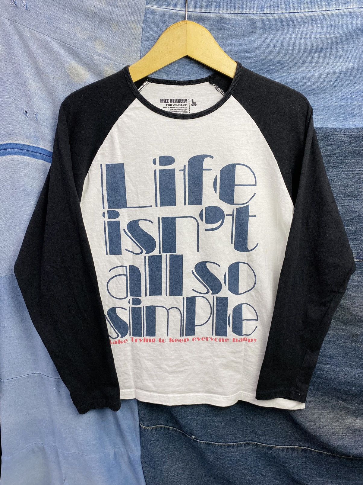 If Six Was Nine × Japanese Brand 2000s life is simple longsleeve style Size US M / EU 48-50 / 2 - 1 Thumbnail