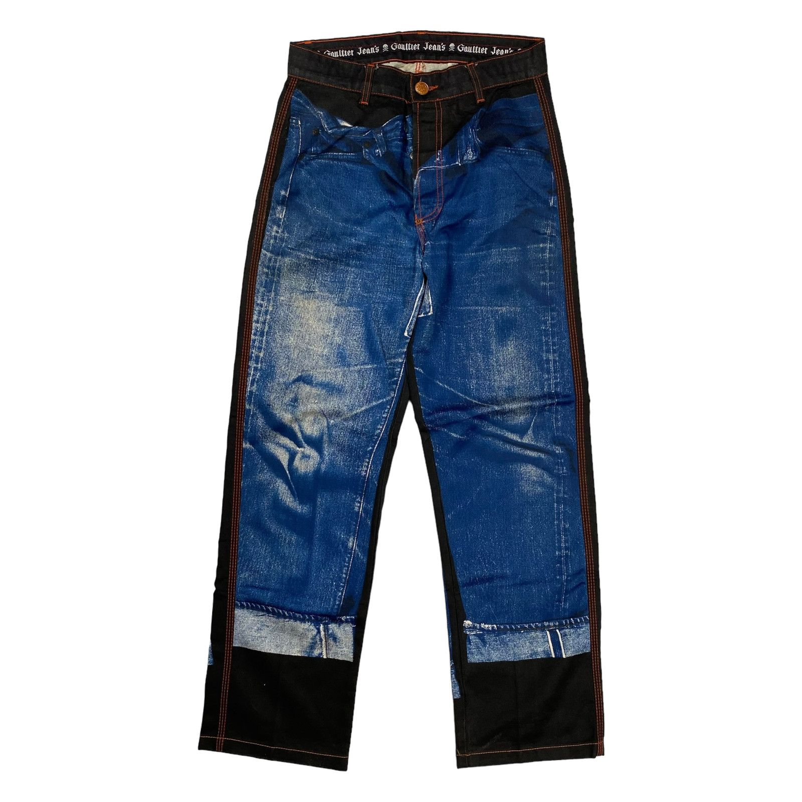 Jean Paul Gaultier JPG Tattoo Print Straight Leg Jeans