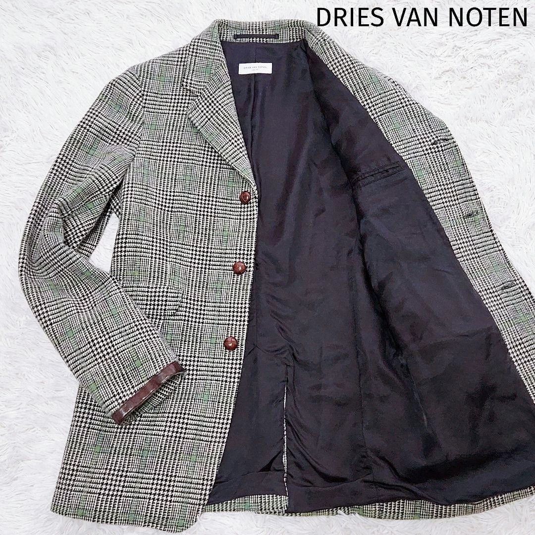 Dries Van Noten Dries Van Noten Straight-Cut Check Wool Blazer Gray Size 46R - 1 Thumbnail