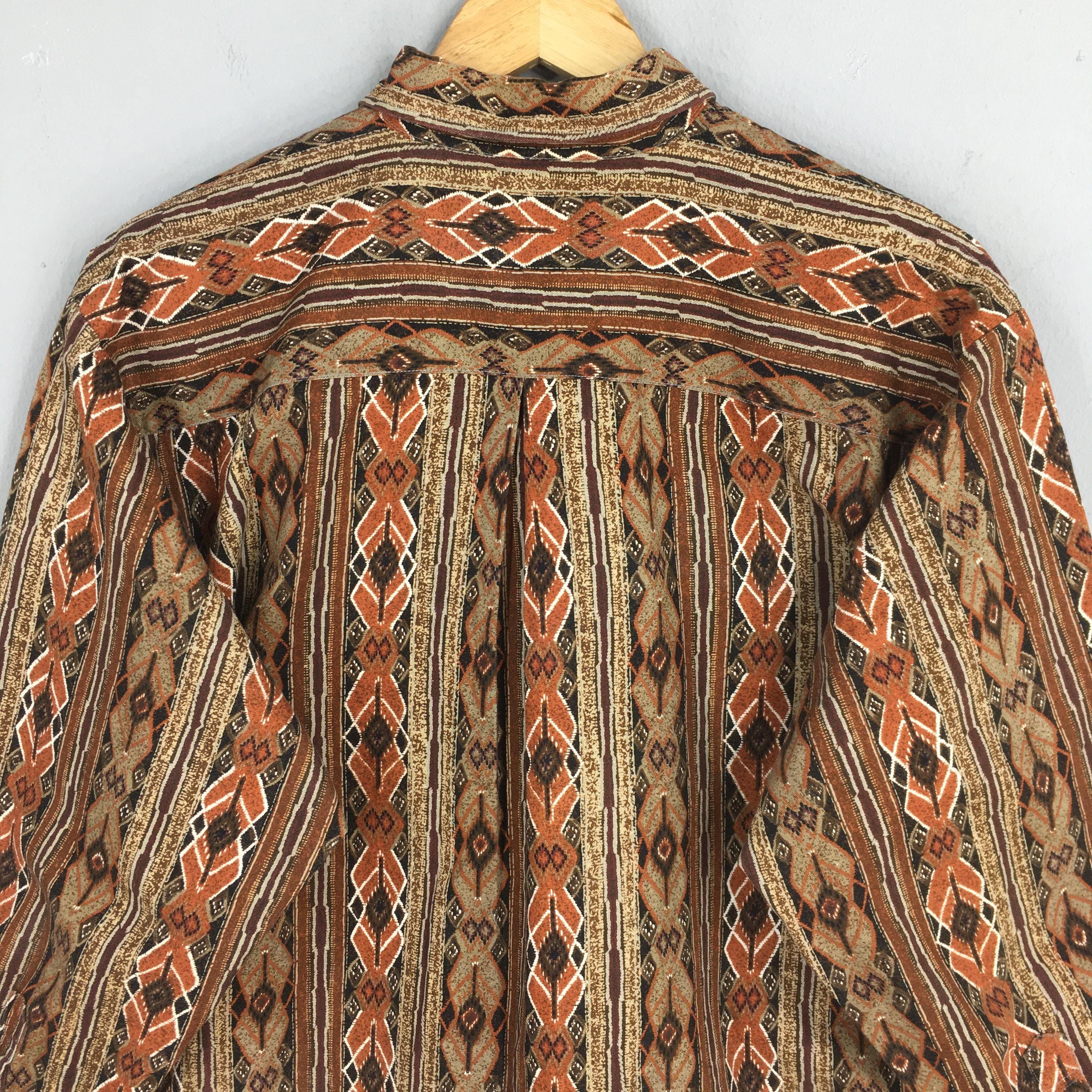 Flannel × Tribal Streetwear Vintage Baffy Abstract Tribal Aztec Pattern Shirt XLarge Size US XL / EU 56 / 4 - 8 Thumbnail