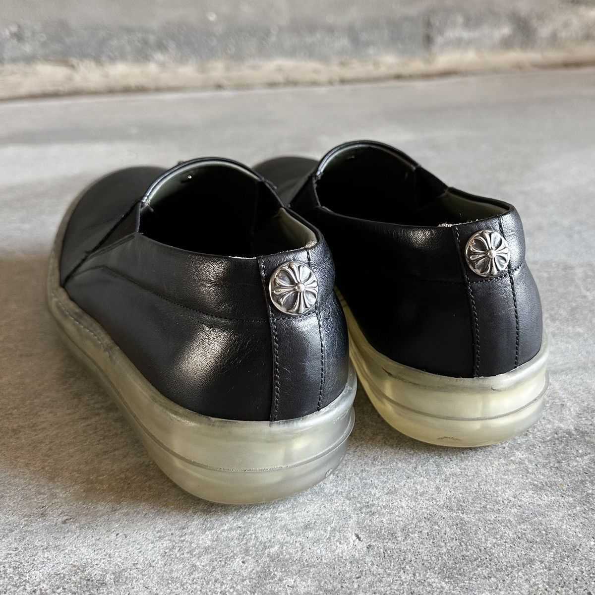Chrome Hearts × Rick Owens 1/1 Pyramid Stud Special Order Leather No Cap Boat Sneakers Size US 9.5 / EU 42-43 - 4 Thumbnail