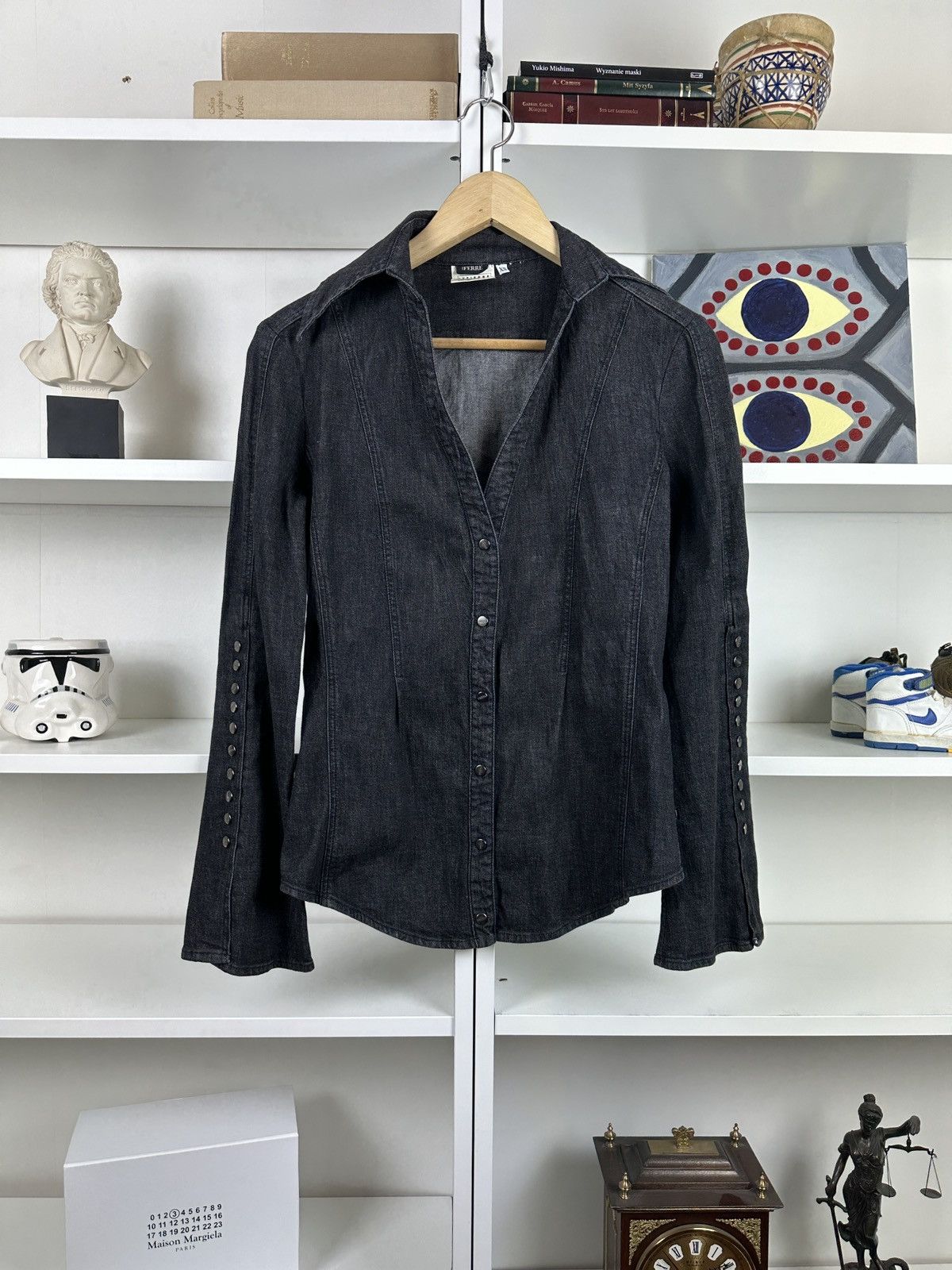 Gianfranco Ferre Gianfranco Ferre grey denim button up shirt Size S / US 4 / IT 40 - 1 Thumbnail