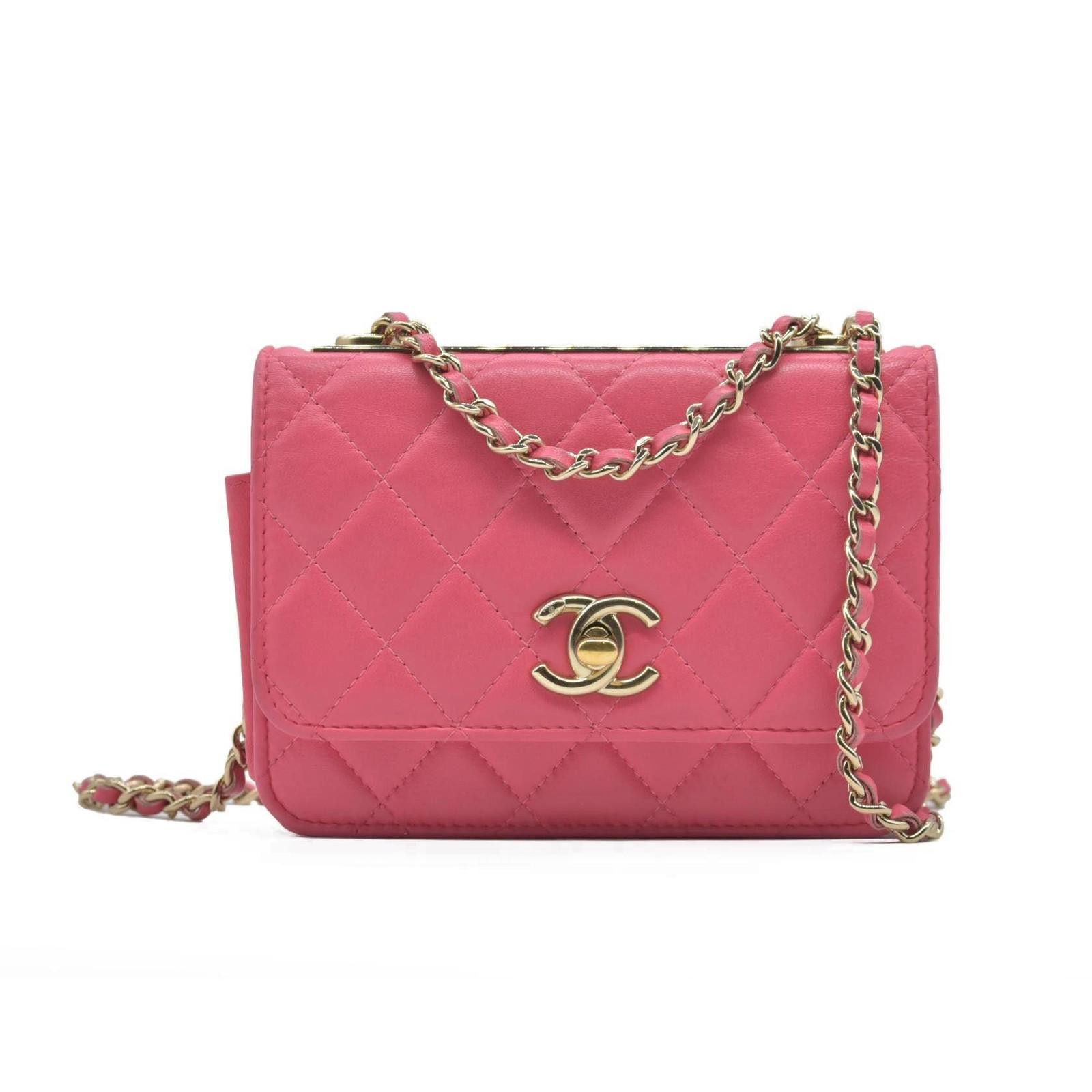 Chanel Chanel Lambskin Quilted Mini Trendy CC Wallet On Chain WOC Size ONE SIZE - 1 Thumbnail