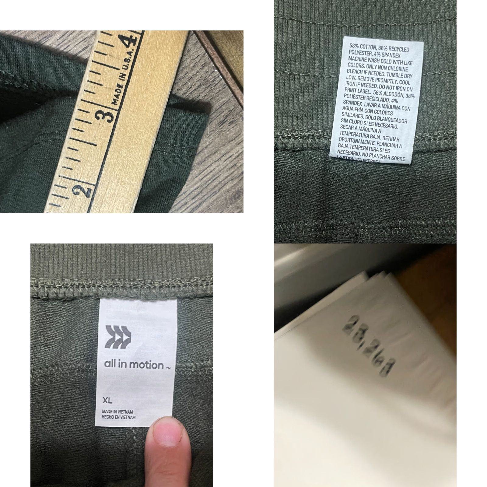 Vintage All In Motion Shorts Women's XL Green Tie Waist Pull On Casual Spring Summer Fall Womens Size 40" / US 18 - 8 Thumbnail