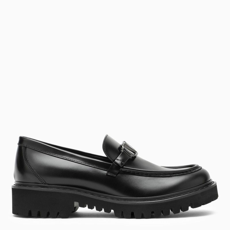 Valentino Garavani Valentino Garavani Black Leather Vlogo Loafer | Grailed