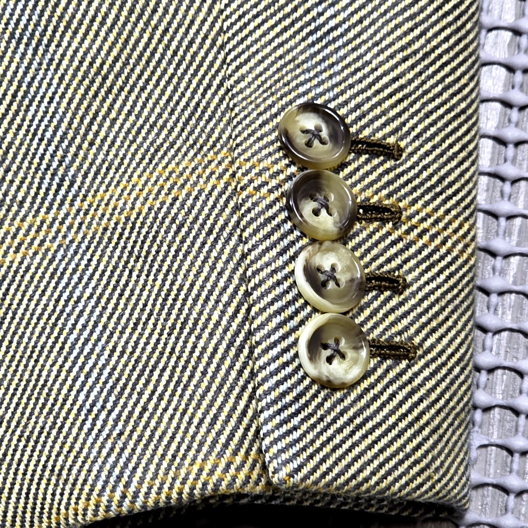 Ermenegildo Zegna ERMENEGILDO ZEGNA Blazer Mens 2 Button Front Glen Plaid 42R Beige Wool Tweed Notch Lapel Vintage No? Size 42R - 5 Thumbnail