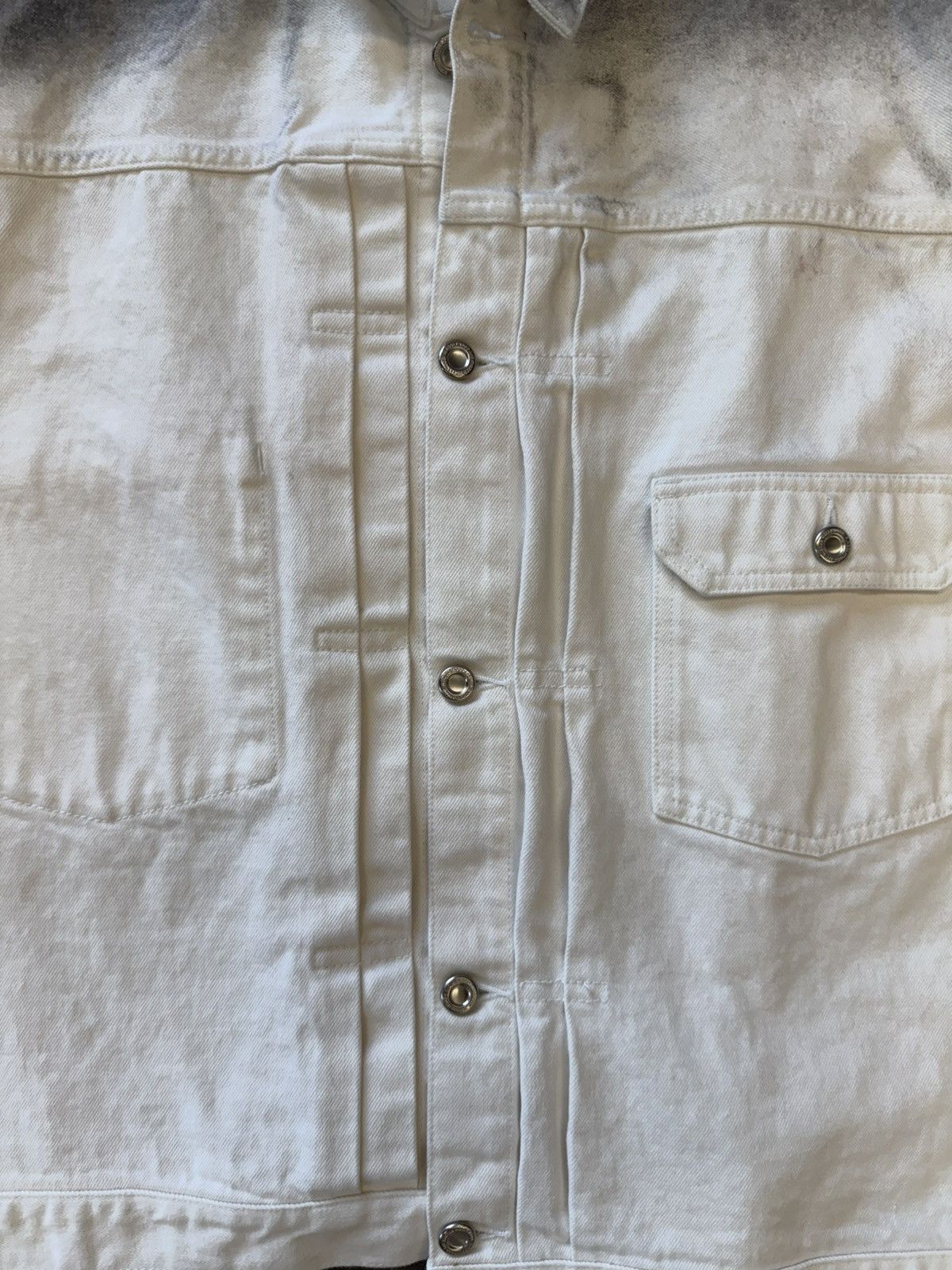 Japanese Brand Congruent Space White Denim Distressed Jacket Size US M / EU 48-50 / 2 - 3 Thumbnail