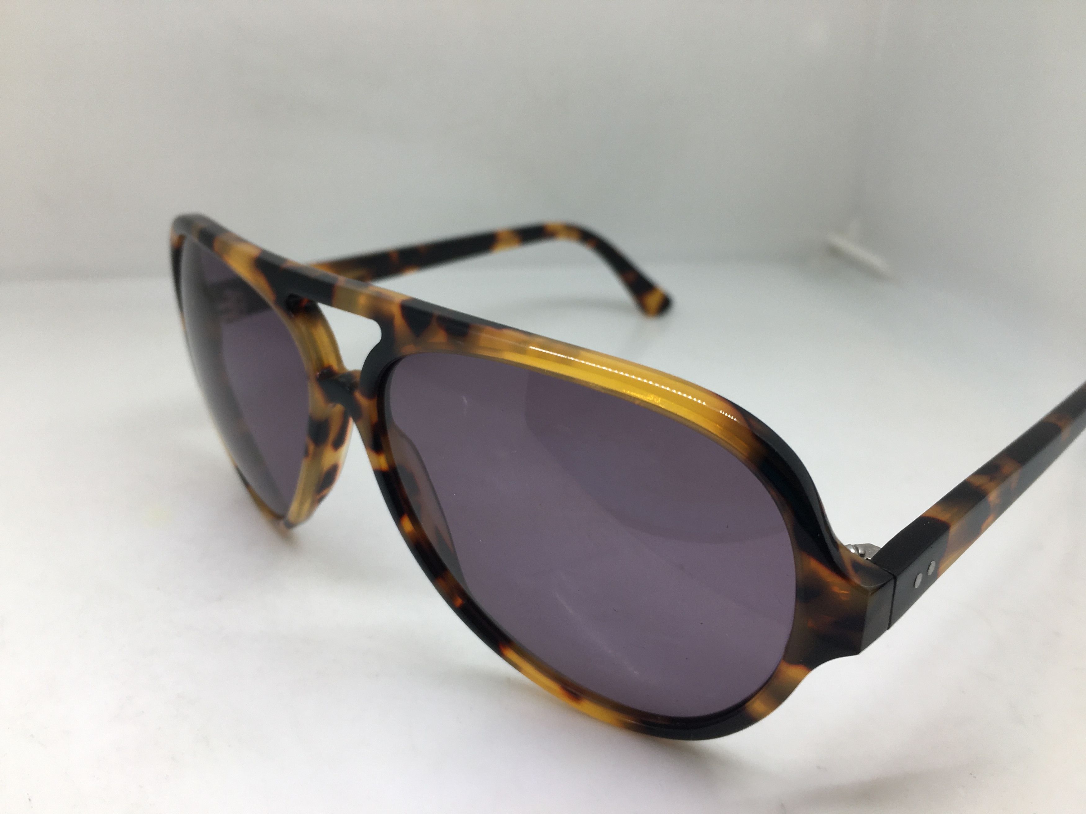 Vintage Handmade Tortoise Acetate Aviator Sunglasses Frame Pilot Size ONE SIZE - 3 Thumbnail