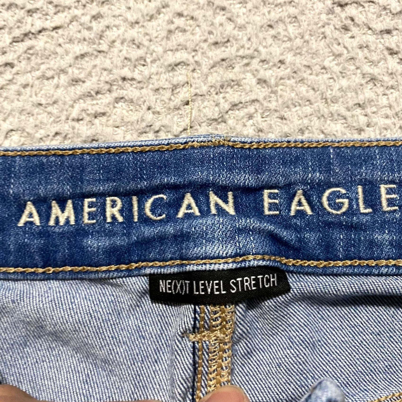 American Eagle Outfitters American Eagle Womens 6P Jeans Blue Denim Distressed High Rise Jegging Stretch Size 28" / US 6 / IT 42 - 3 Thumbnail