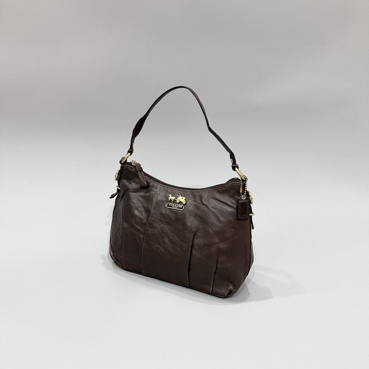 Coach Coach Brown Leather Pleated Hobo Bag Size ONE SIZE - 1 Thumbnail