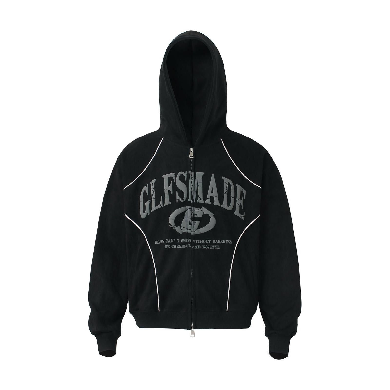 Japanese Brand Black Zip-Up Hooded Sweatshirt, Casual Hooded Jacket Size US M / EU 48-50 / 2 - 1 Thumbnail