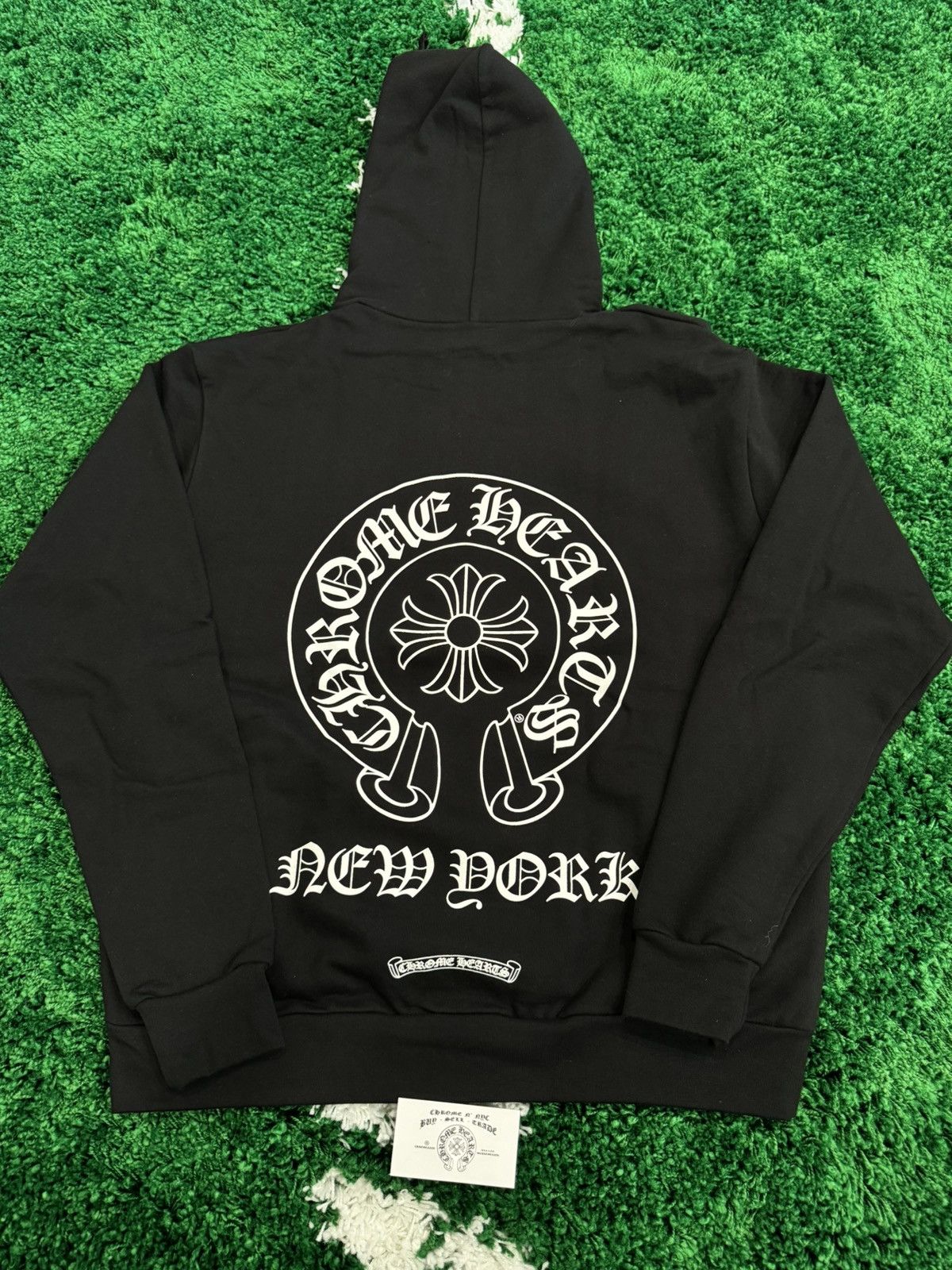 NYC限定 CHROME HEARTS HORSESHOE ZIP UP HOODIE BLACK Chrome Hearts Chrome Hearts, New York Horseshoe Logo Hoodie