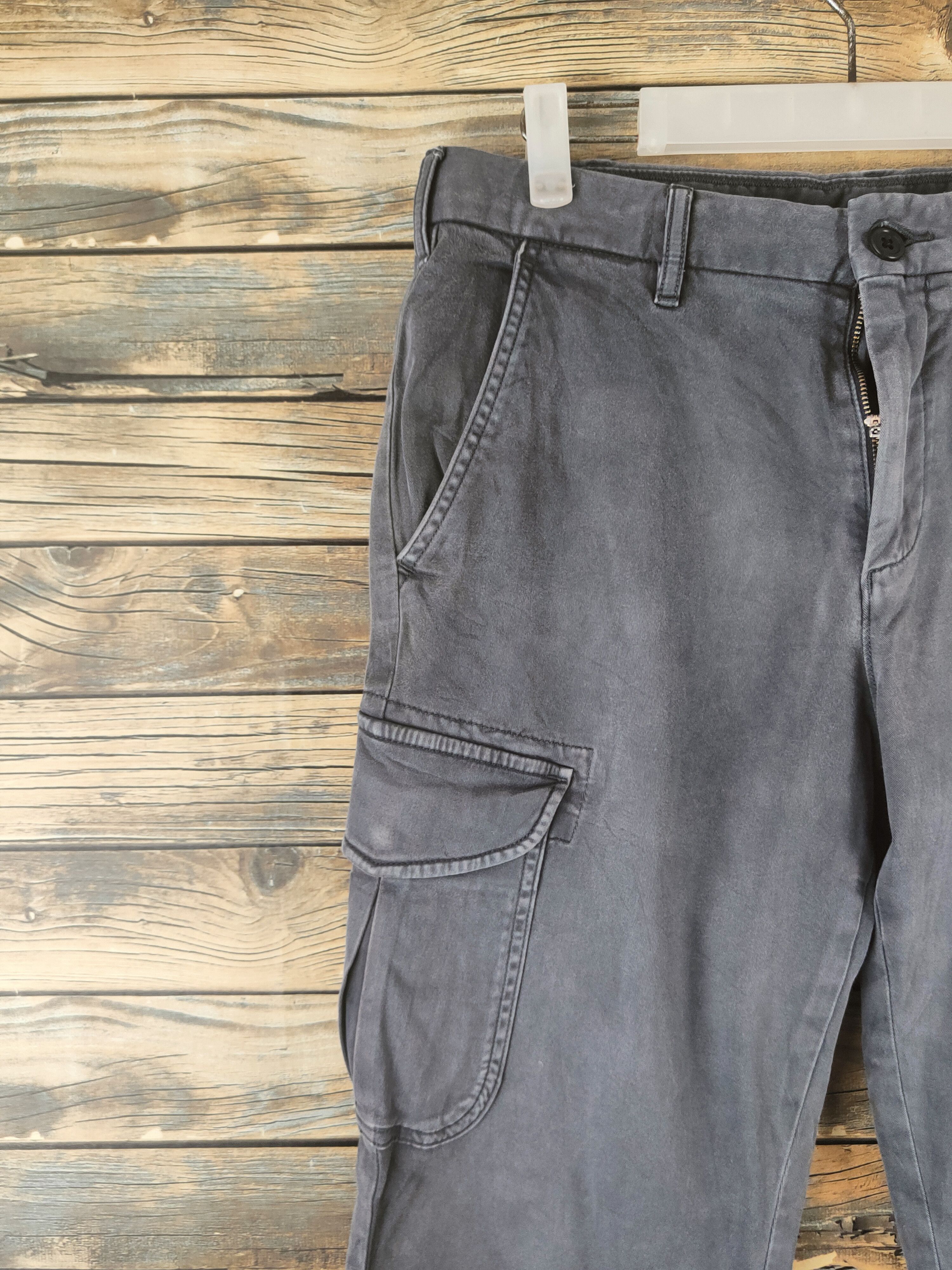 Japanese Brand DL Uniqlo Dark Gray Multipocket Cargo Pants #46-324 Size US 32 / EU 48 - 3 Thumbnail