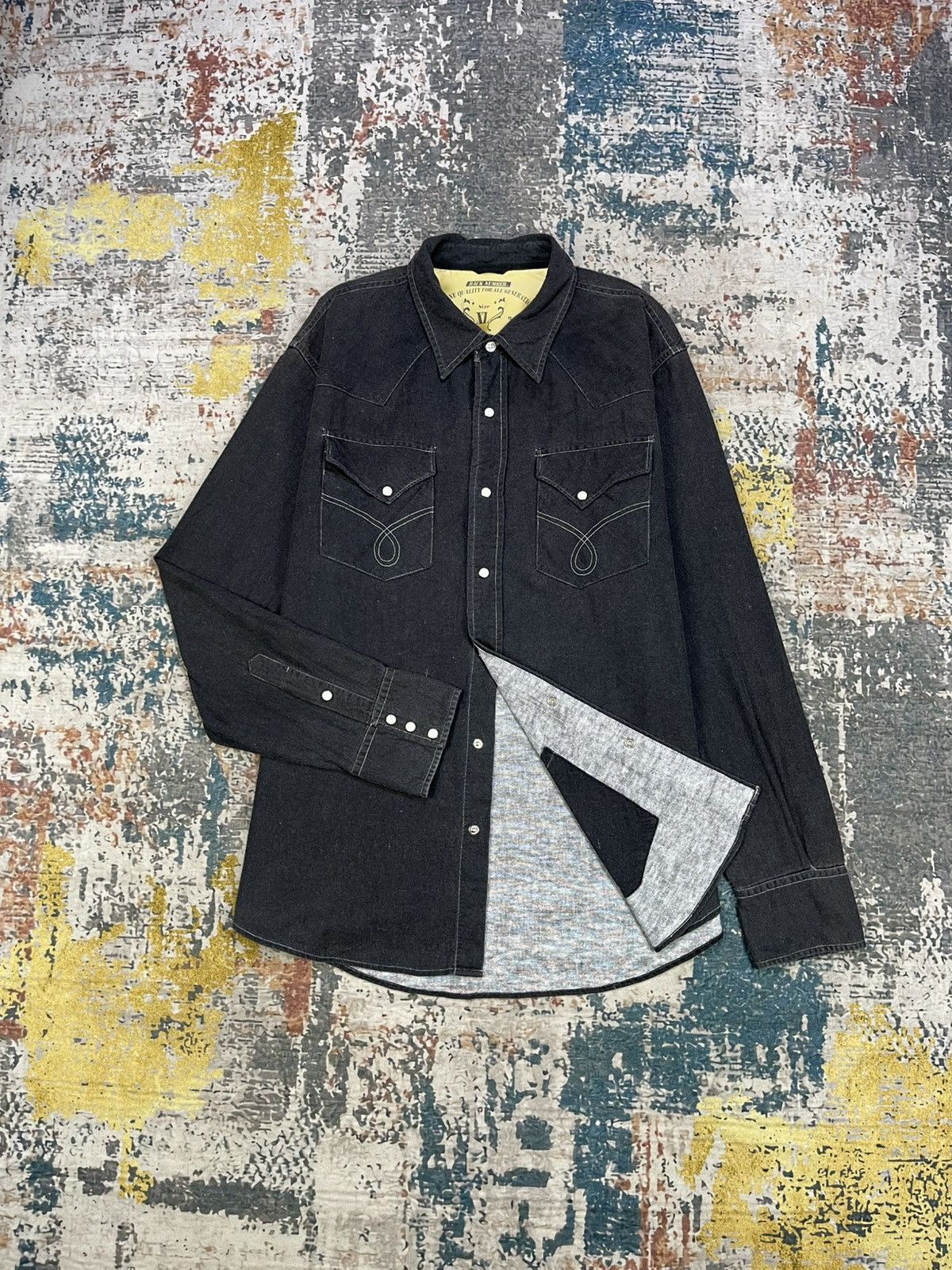 Japanese Brand Back Number Double Layer Western Shirt Size US L / EU 52-54 / 3 - 2 Thumbnail
