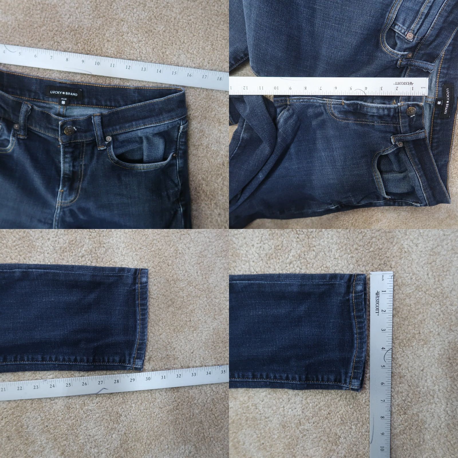 Lucky Brand Lucky Brand 110 Slim Straight Jeans Men's 31x30 Blue Denim Stretch Size US 31 - 9 Thumbnail