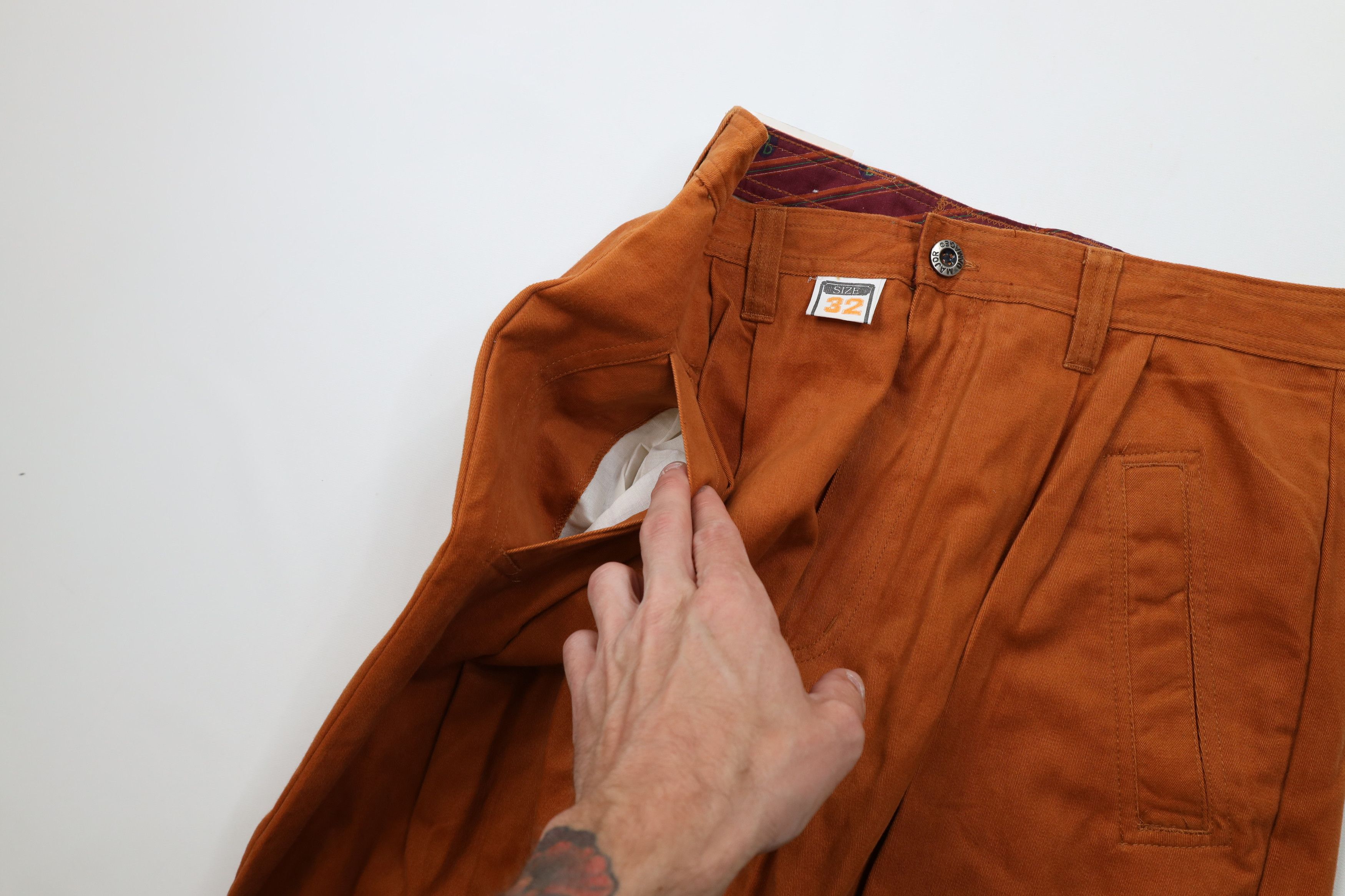 Vintage Deadstock Vintage 90s Streetwear Cuff Tapered Pants Orange Size US 32 / EU 48 - 8 Thumbnail