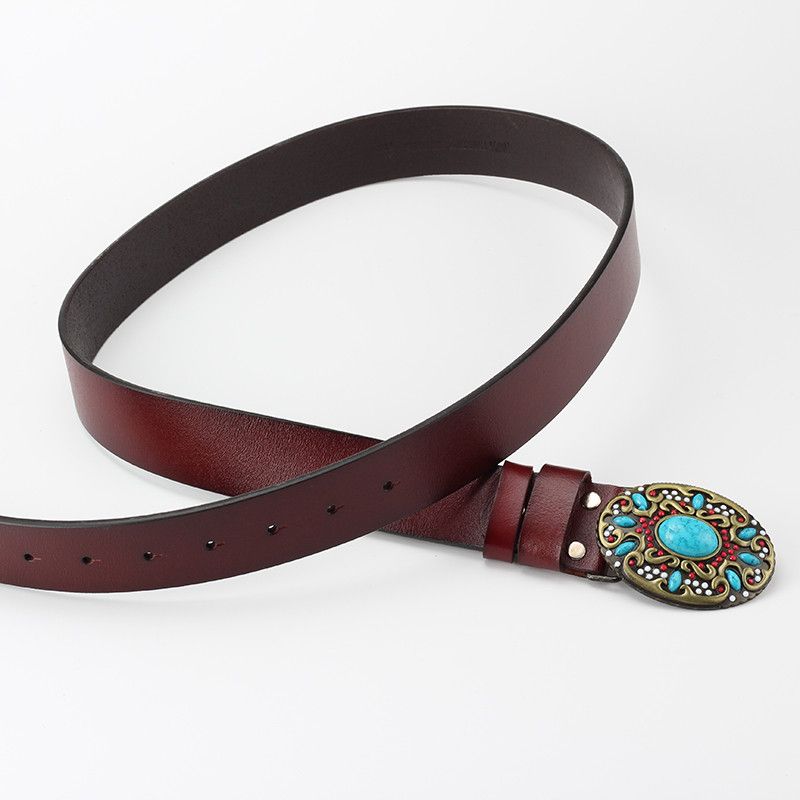 Designer Turquoise stone Belt Riveted Belts Menswear Accessories Size ONE SIZE - 5 Thumbnail