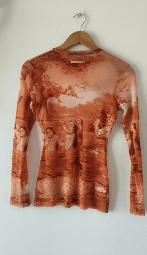 Jean Paul Gaultier × Vintage Jean Paul Gaultier Mesh Top Tattoo Blood Drip Shirt EX0054 Size S / US 4 / IT 40 - 2 Thumbnail