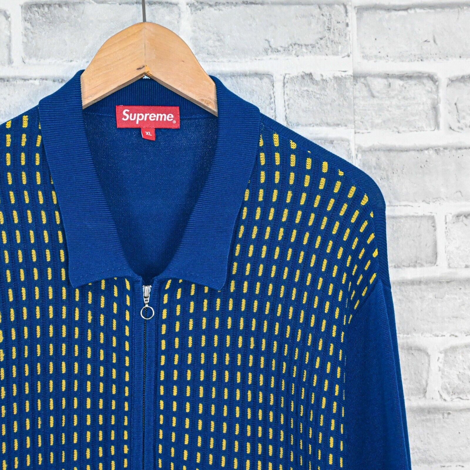 トップス Supreme dashes zip up knit polo Supreme Dashes Zip Up Knit Polo Red Men's - SS18 - US