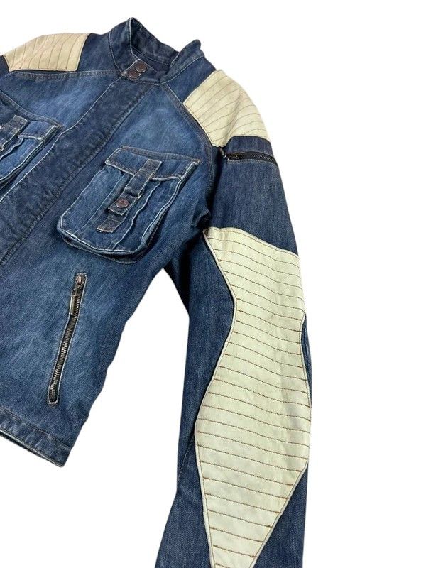 Just Cavalli Just Cavalli Paneled Denim Moto Jacket, Italy, c.2000s Size US S / EU 44-46 / 1 - 3 Thumbnail