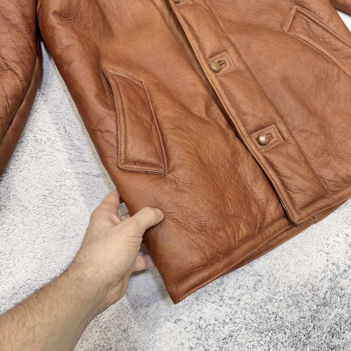 Francesco Smalto Vtg SMALTO Linea 77 Shearling Coat Italian Leather Sheepskin Size US S / EU 44-46 / 1 - 4 Thumbnail
