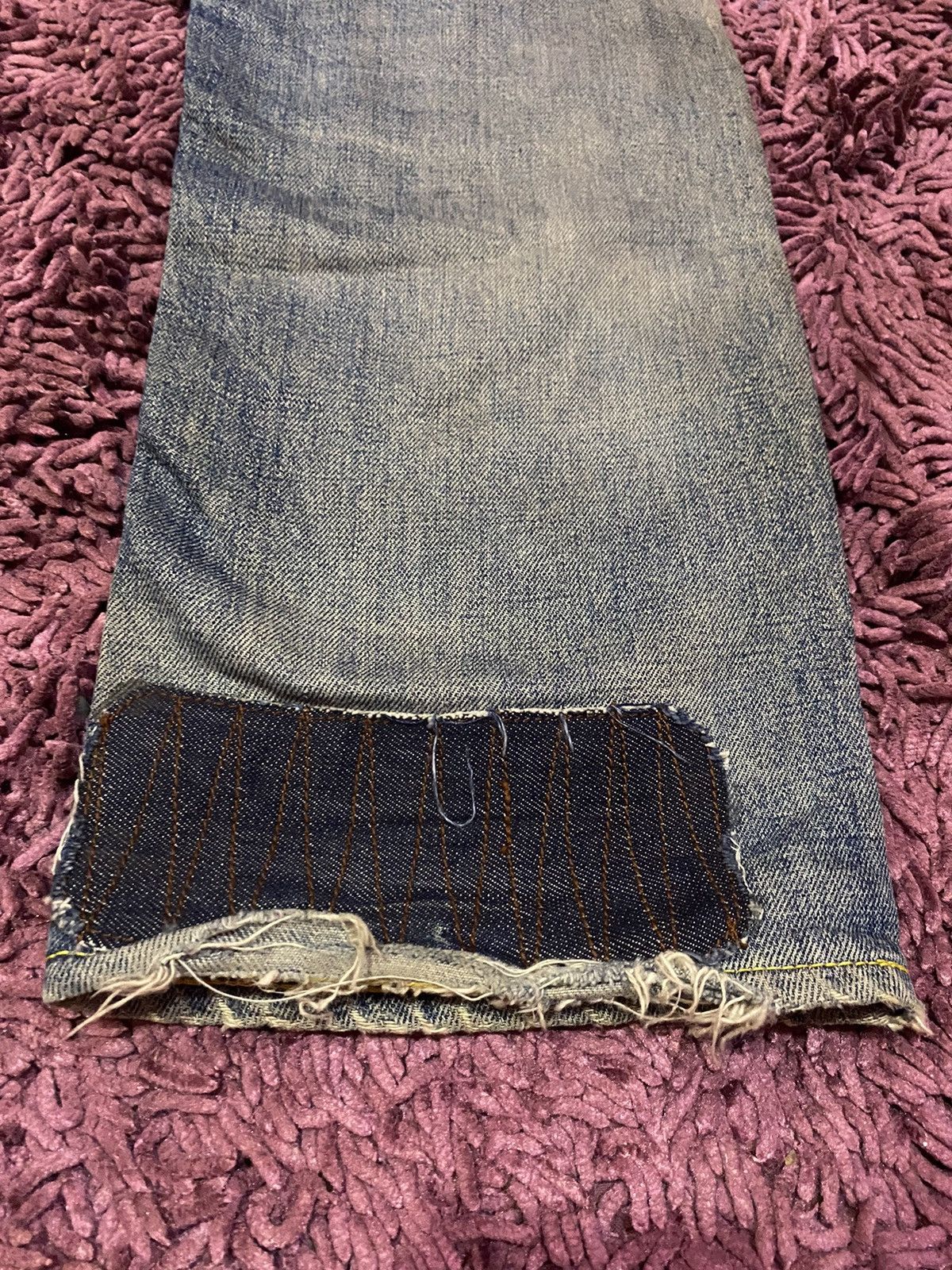 Vintage VTG Kapital Inspired Sashiko Boro Patchwork Jeans Selvedge Size US 33 - 17 Thumbnail