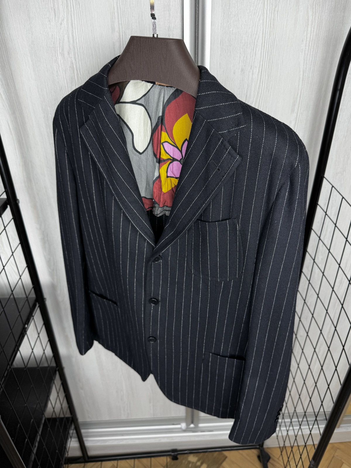 Salvatore Piccolo Salvatore Piccolo Napoli navy blue pinstripe handmade blazer Size 40R - 5 Thumbnail