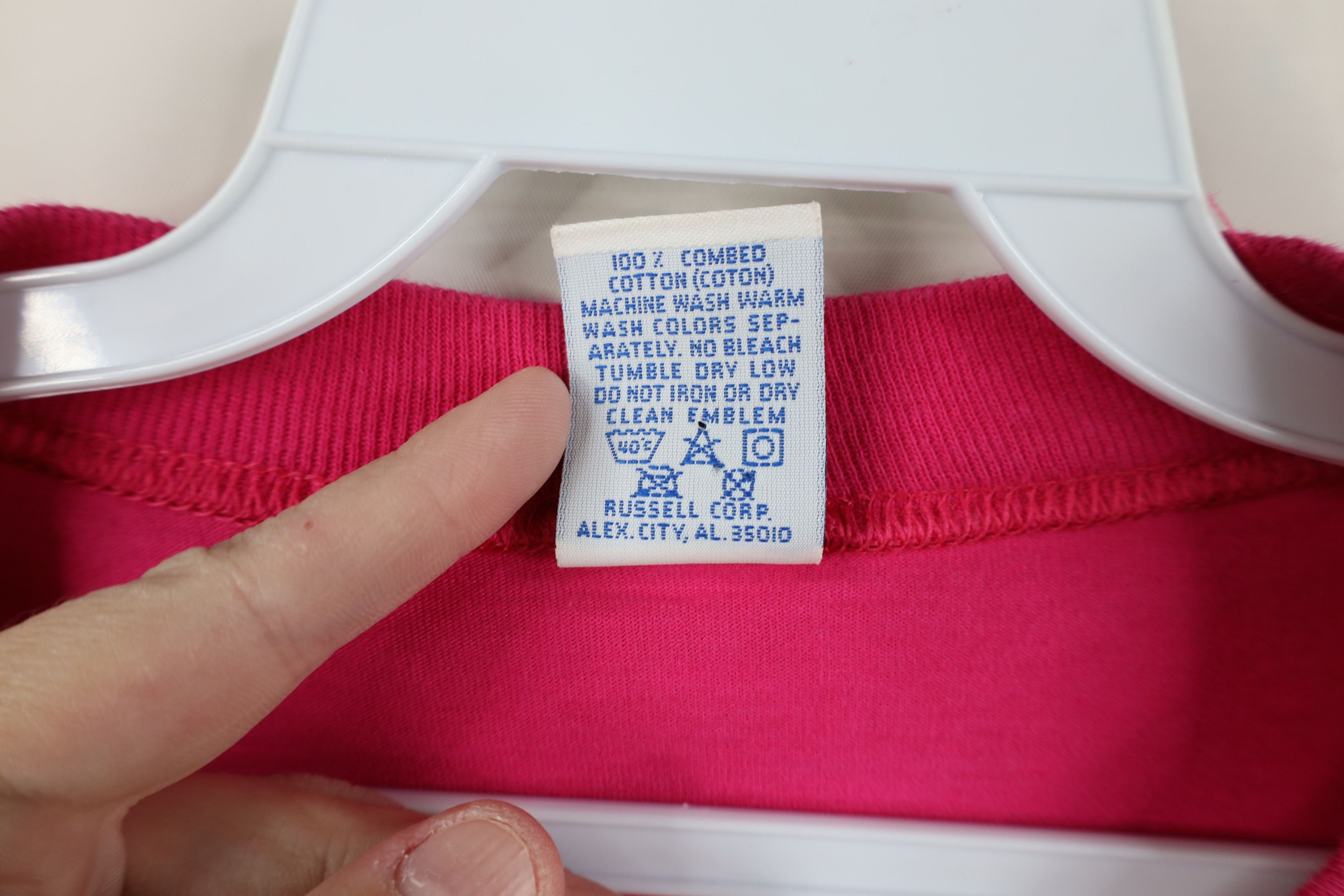 Russell Athletic Vintage 90s Russell Athletic Blank Cotton T-Shirt Pink USA Size US XL / EU 56 / 4 - 11 Thumbnail