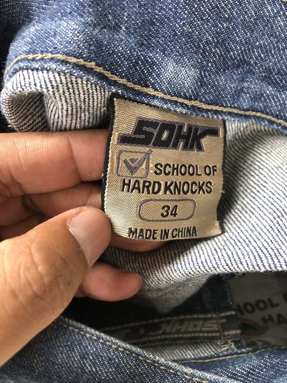 Vintage Sohk Embroidered Jeans Baggy Jeans Hip Hop Distressed Jeans Size US 34 / EU 50 - 19 Thumbnail