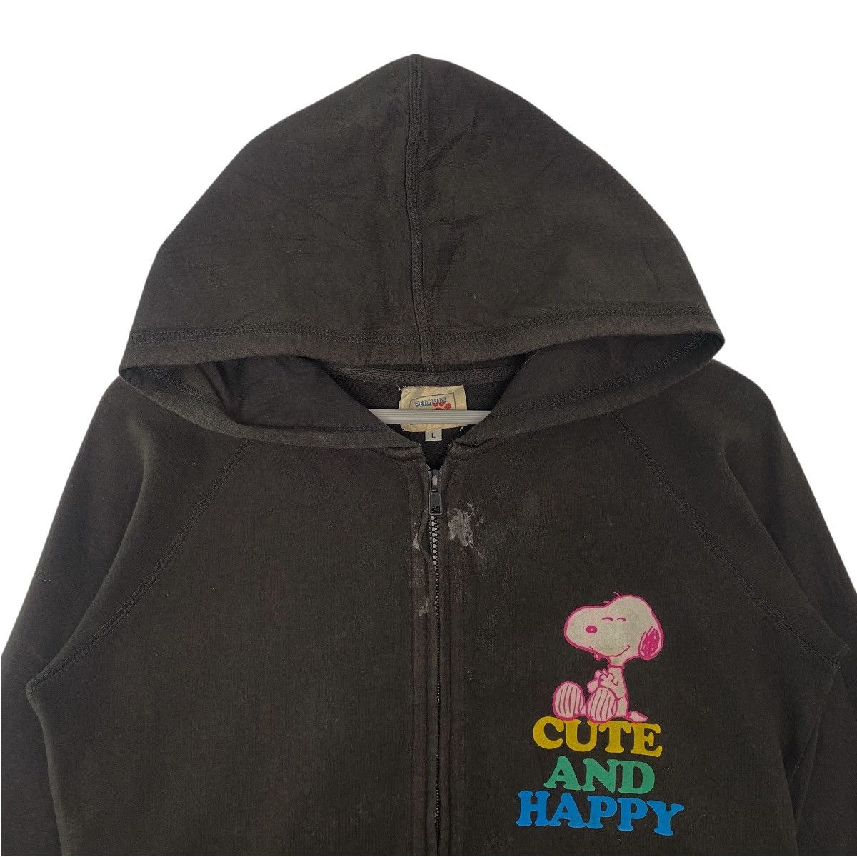 Vintage Vintage Peanuts Printed Hoodie Sweater Black Size L Size US L / EU 52-54 / 3 - 4 Thumbnail