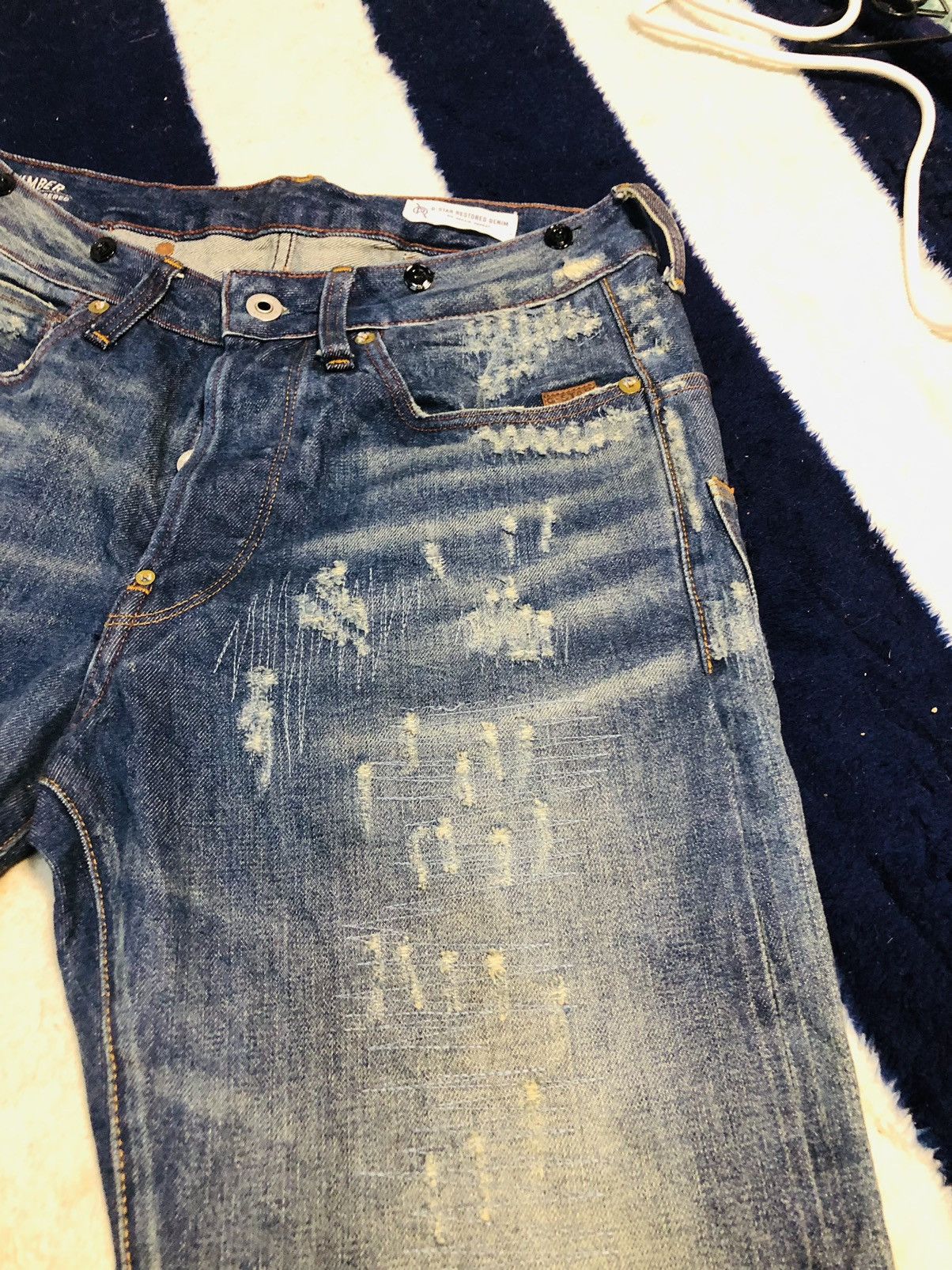 G-Star × Vintage G-Star Distressed Style Denim Jeans (1) Size US 30 / EU 46 - 8 Thumbnail