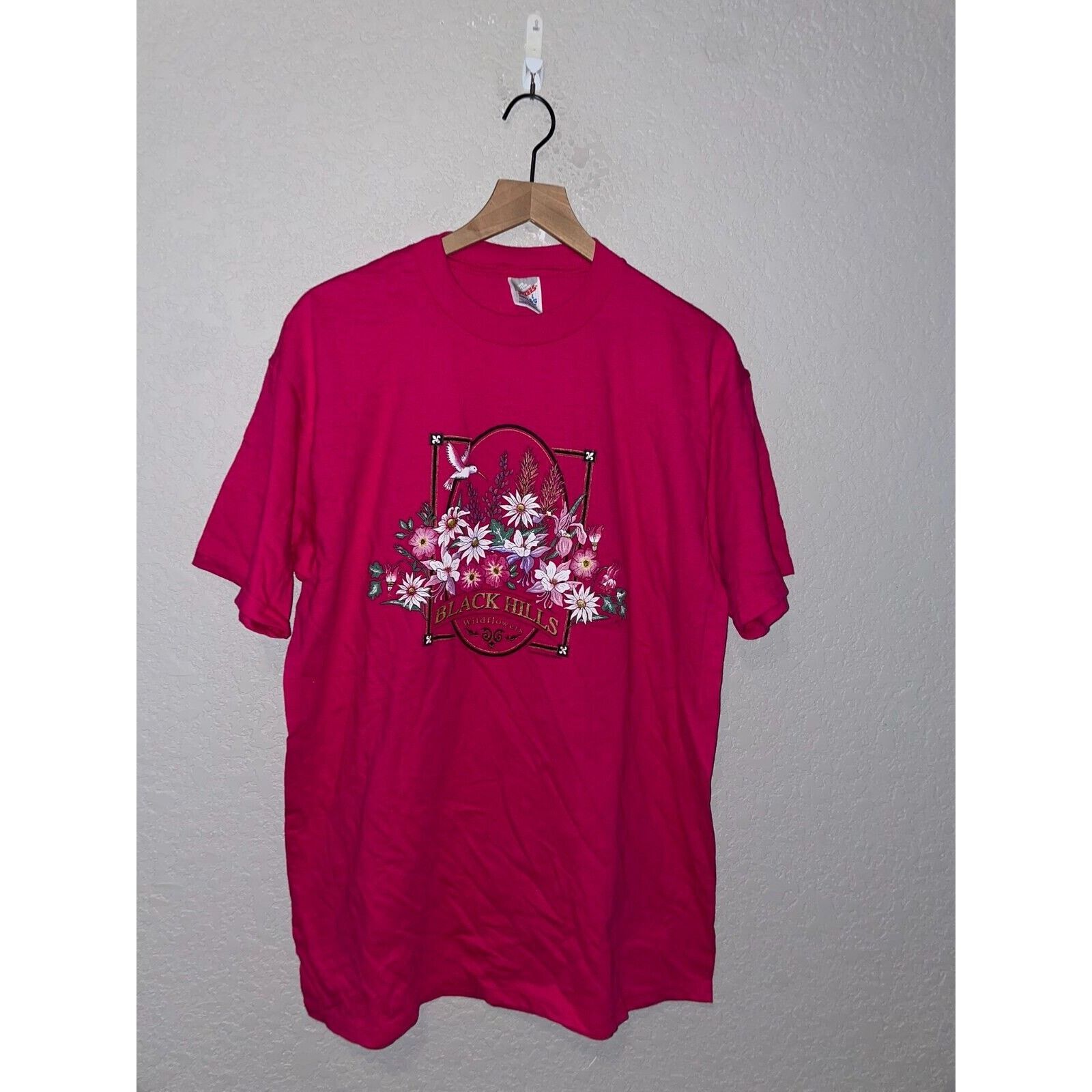 Jerzees Vintage Black Hills Shirt Wildflowers Pink Tee VTG 90s Large Size US L / EU 52-54 / 3 - 1 Thumbnail