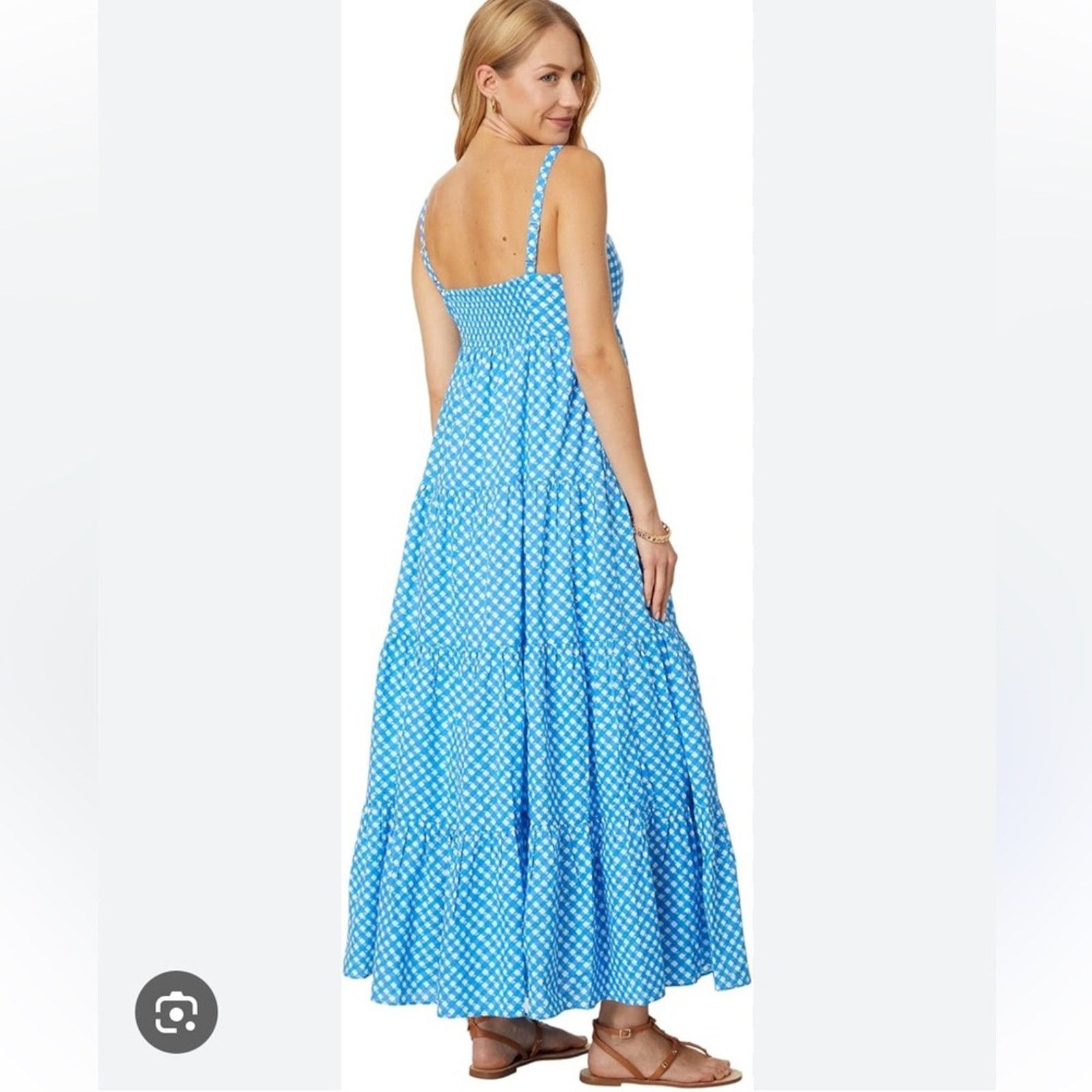 Lilly Pulitzer Lilly Pulitzer Shylee Cotton Maxi Dress Blue Gingham size 2 Size XS / US 0-2 / IT 36-38 - 15 Thumbnail