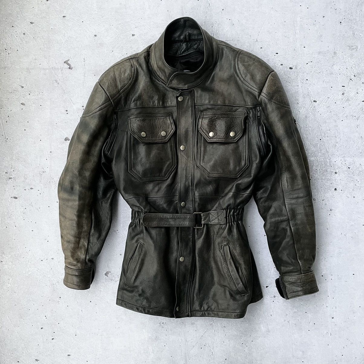 🔥RARE🔥vintage long leather biker jacket style Belstaff