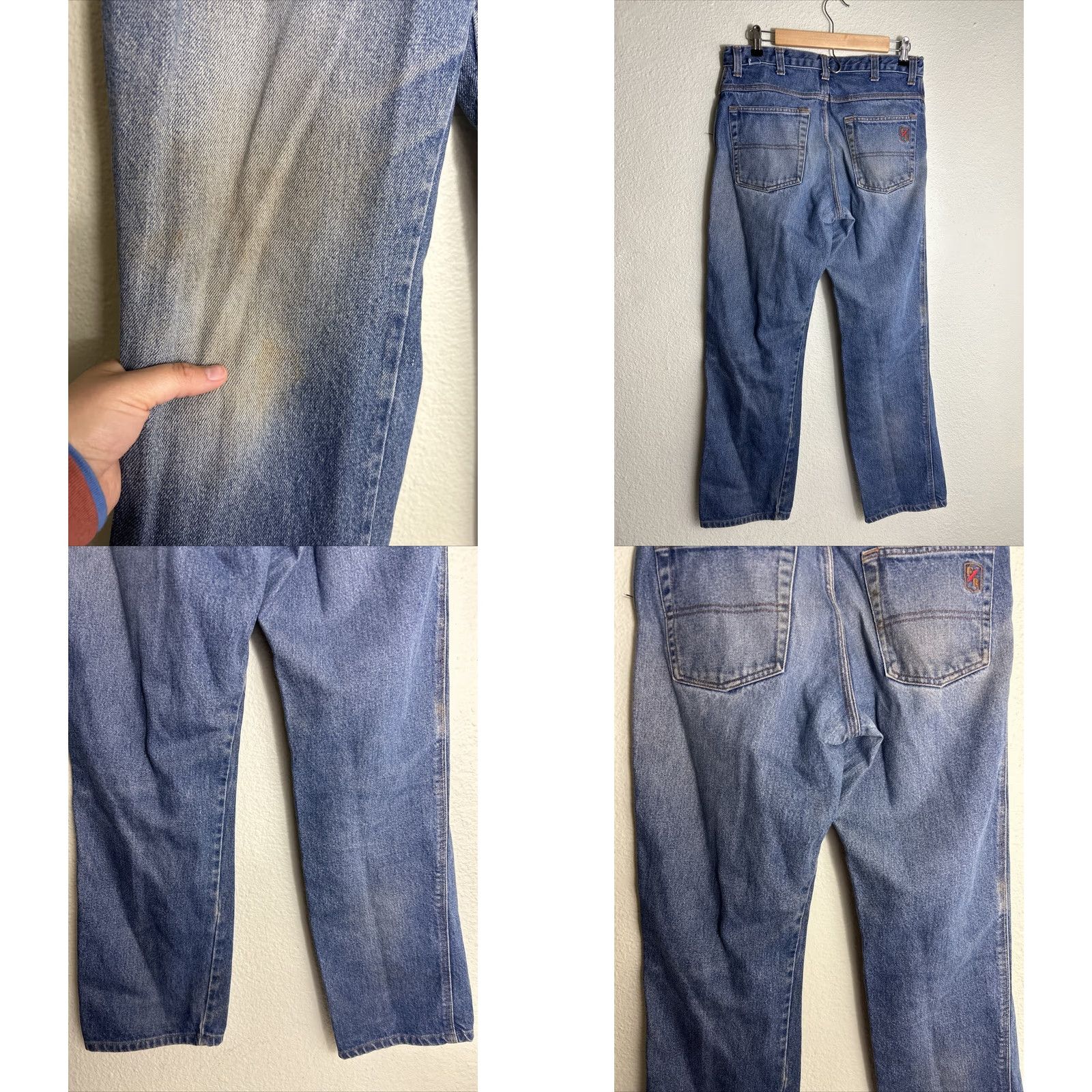 Vintage Riverside Flame Resistant Medium Wash Jeans Westex Indura 32x30 Mens Jeans Straight Orange 32x30 Size US 32 / EU 48 - 8 Thumbnail