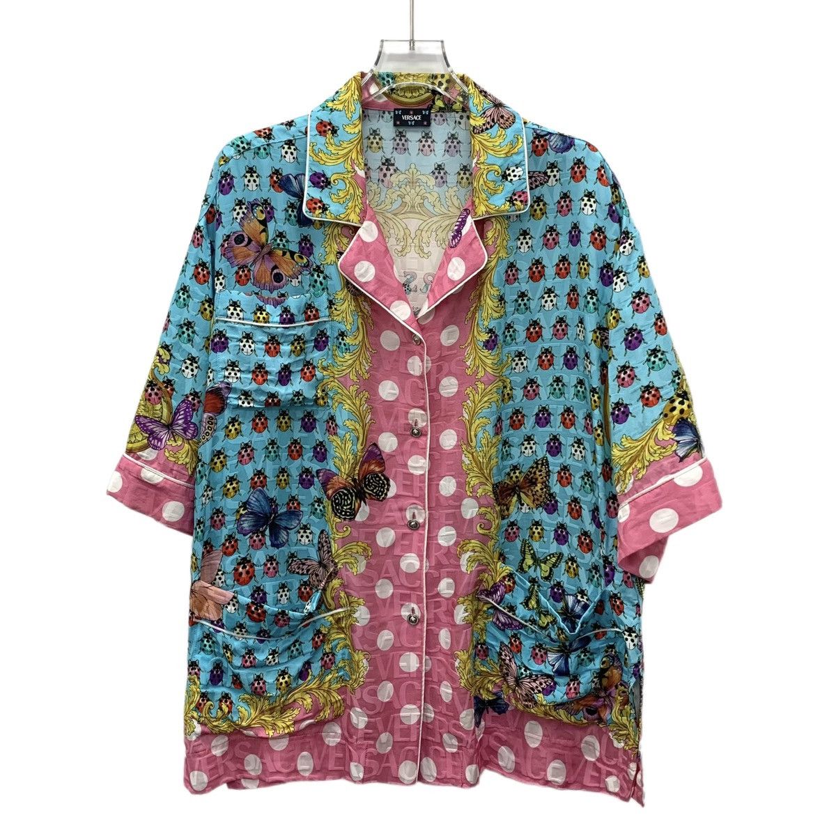 Versace Versace Silk Lapel Single-breasted Short Sleeve Shirt K26WX Size US M / EU 48-50 / 2 - 1 Thumbnail