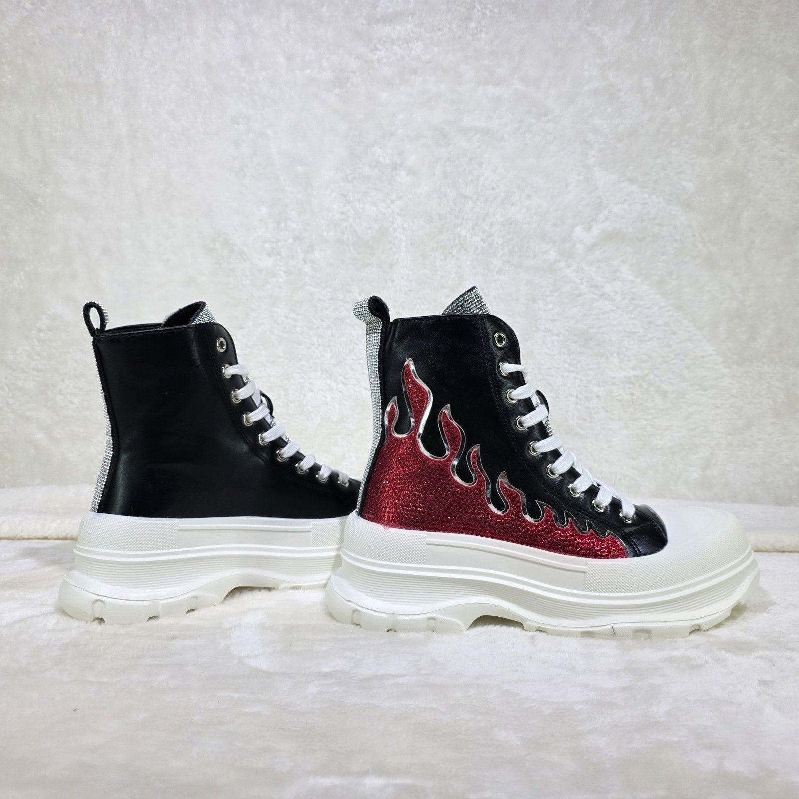 Other Scorch Combat Sneaker Boots With Rhinestone Flames Details B Size US 9 / IT 39 - 3 Thumbnail