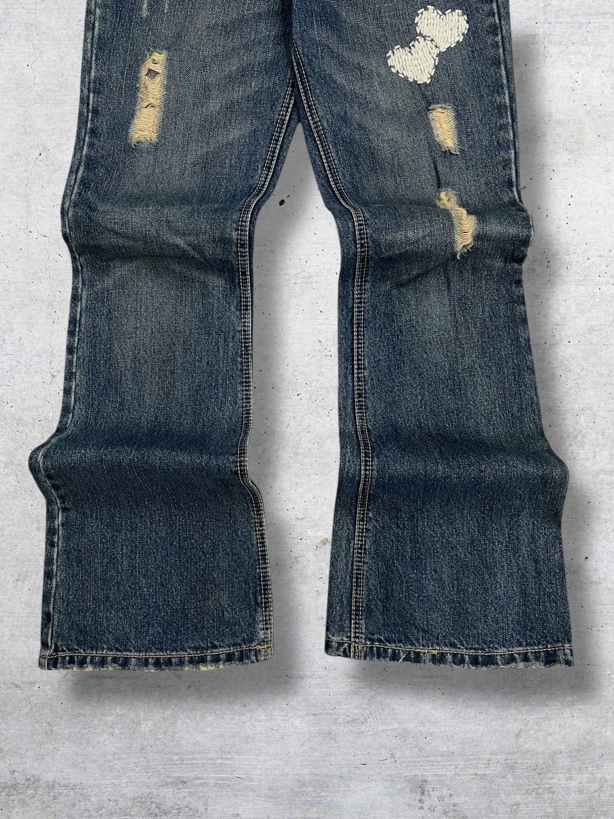 semanticdesign VINTAGE SEMANTIC DESIGN OG JAPAN DESIGNER FLARE RIPPED DENIM Size US 30 / EU 46 - 3 Thumbnail