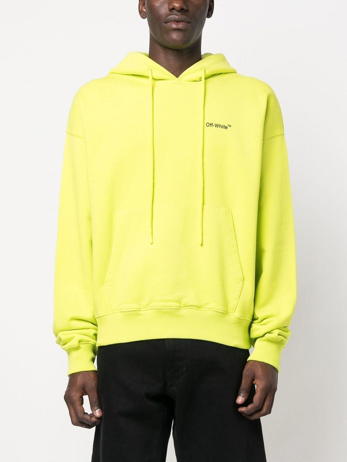 Off-White o1gr1nt1124 Caravag Arrow Over Hoodie in Lime Size US XXS / EU 40 - 4 Thumbnail