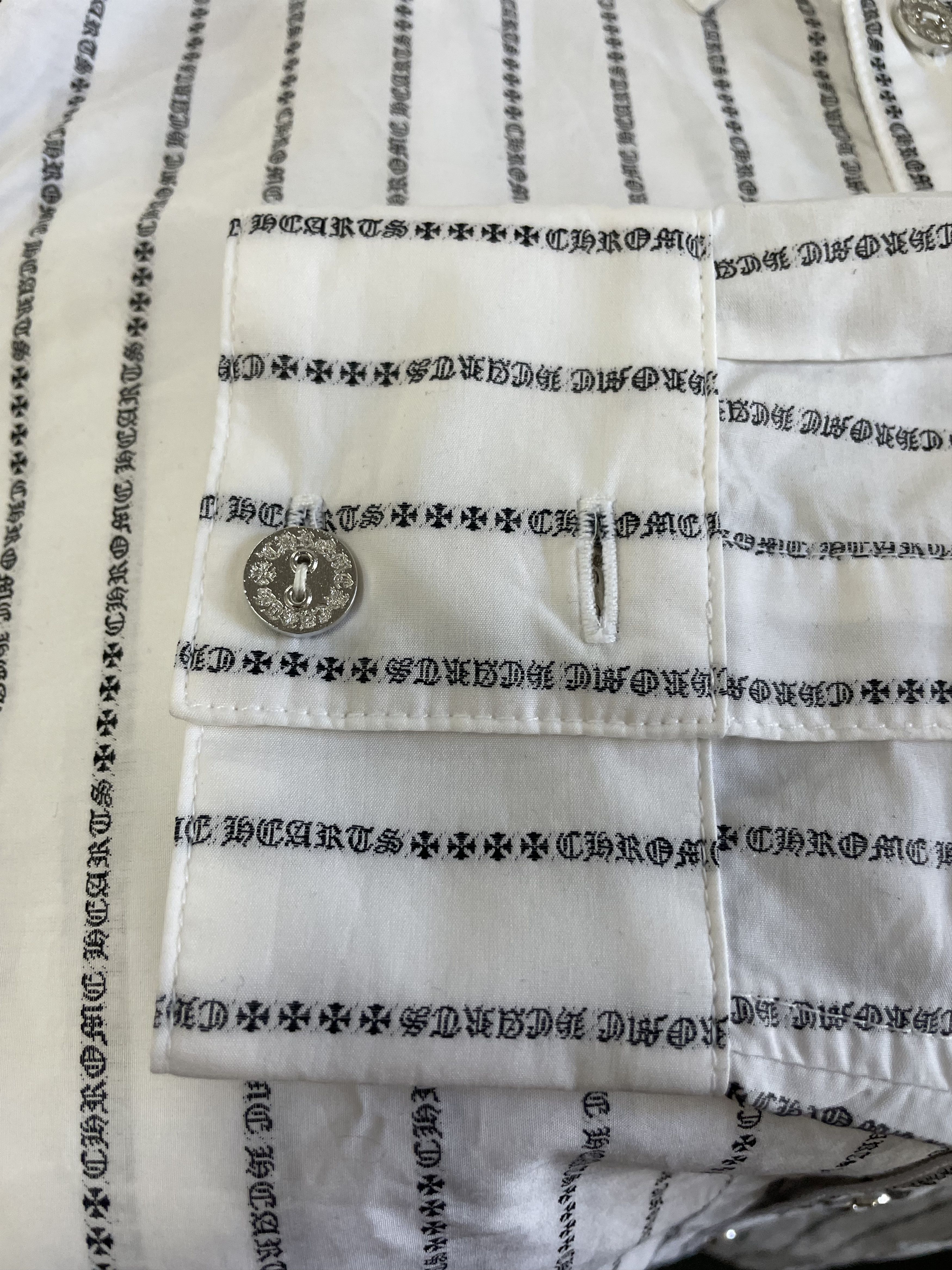 Chrome Hearts Chrome Hearts Loose Ends White&Black CH Pin Stripe Shirt Size M / US 6-8 / IT 42-44 - 5 Thumbnail